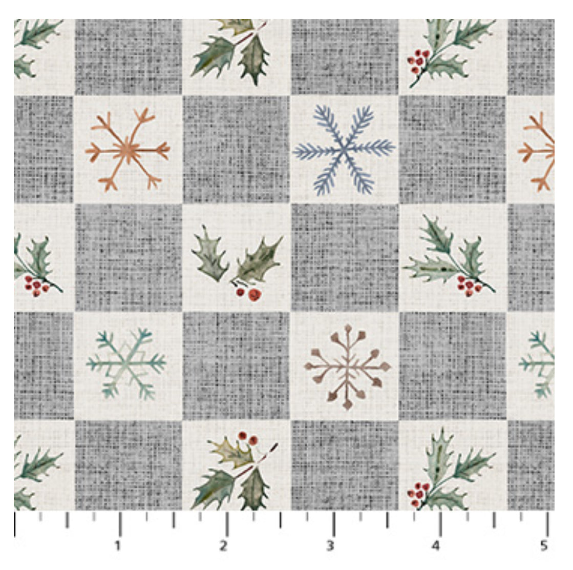 Snow Stripe Chrck Grey Cozy Cubs Collection Figo Fabrics