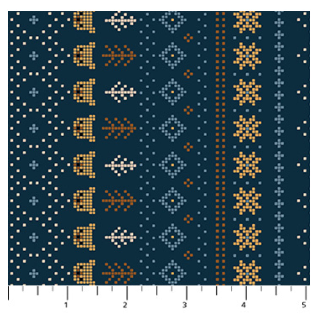 Bear Stripe in Navy Cozy Cubs Collection Figo Fabrics