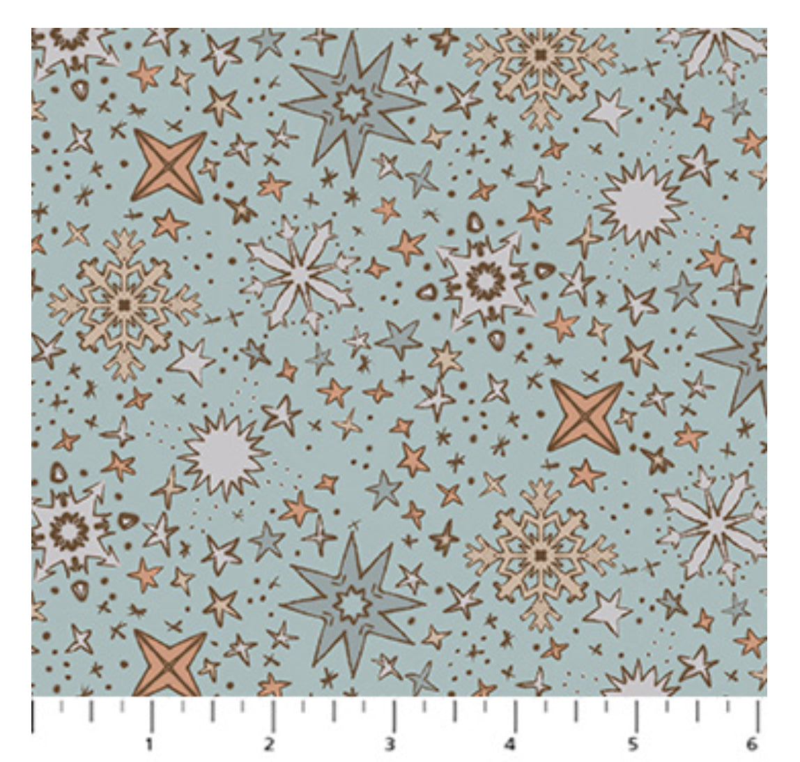 Snowflakes in Blue Cozy Cubs Collection Figo Fabrics