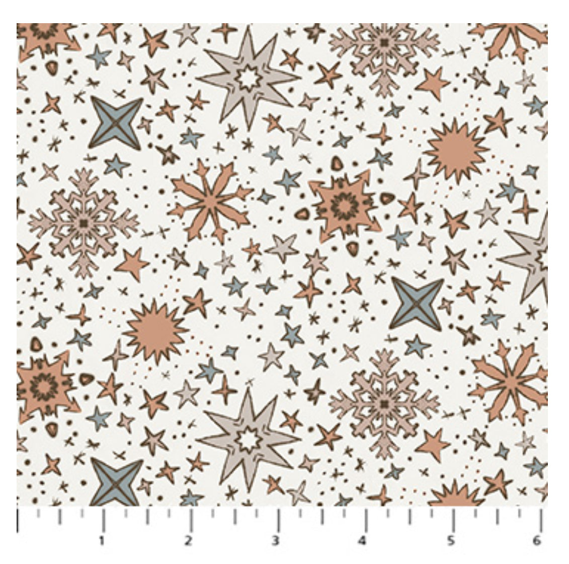 Snowflakes in Cream Cozy Cubs Collection Figo Fabrics