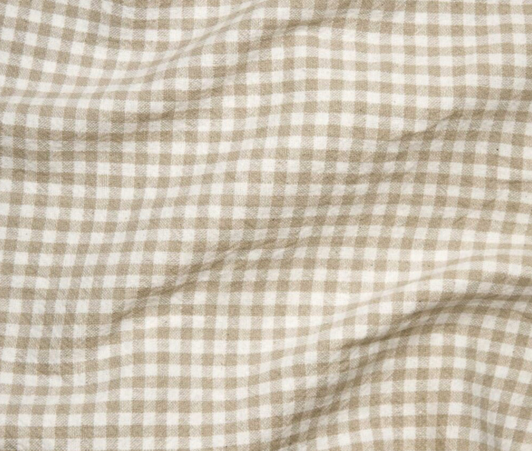 Organic Cotton Gingham Beige