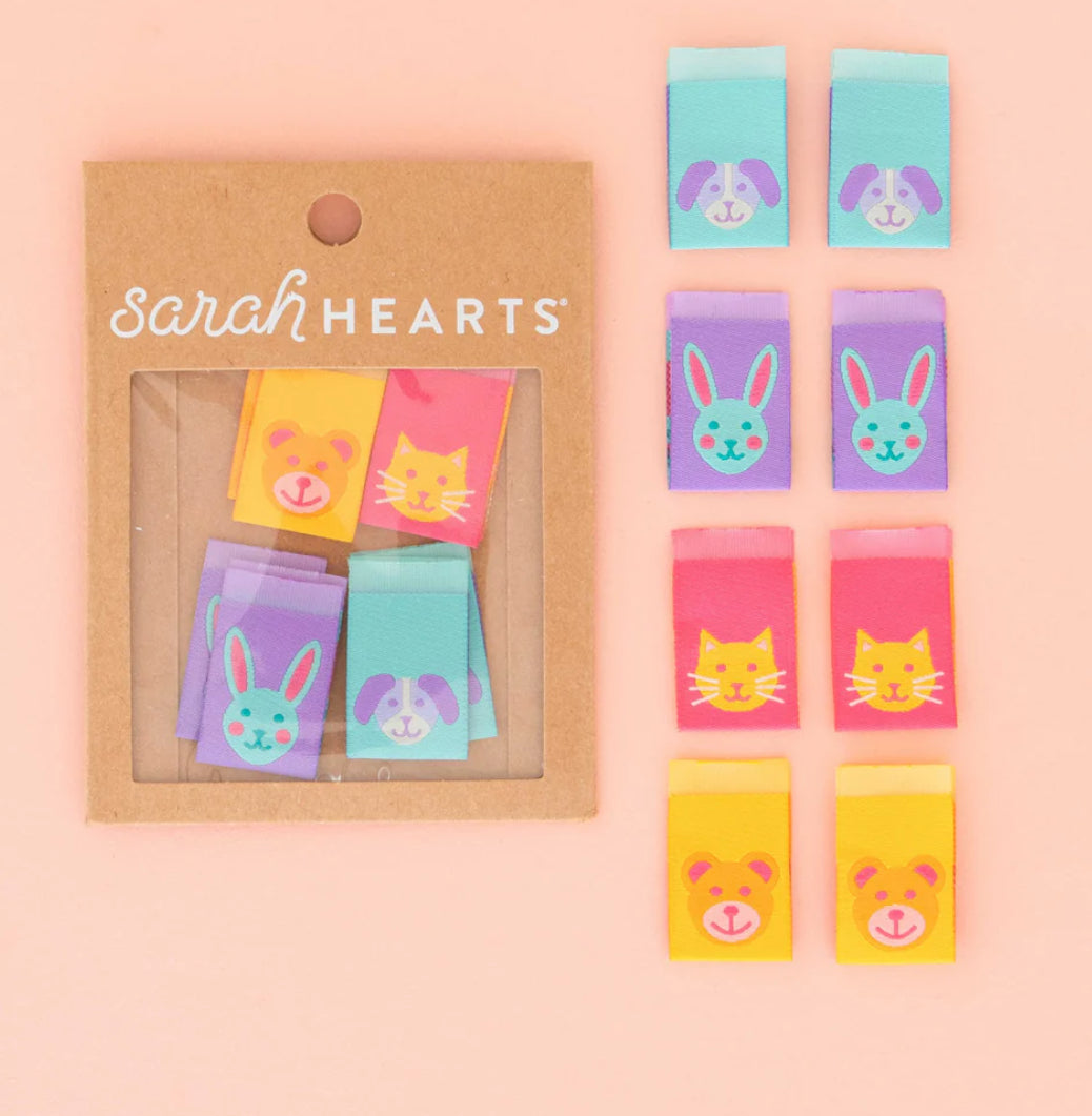 Sarah Heart Labels Animal Friends