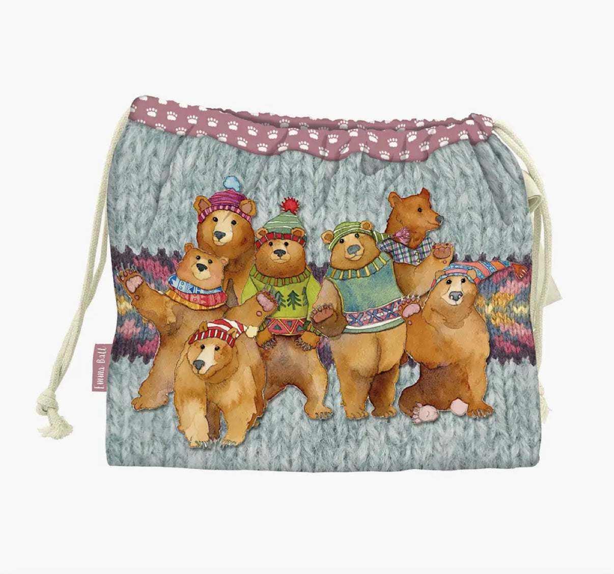 Wooly Bears Drawstring Bag by Emma Ball