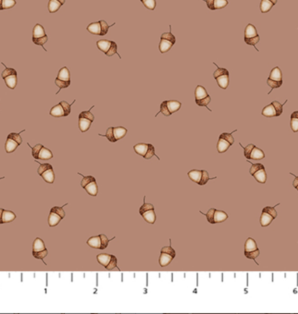 Charmwood Acorns Caramel Figo Fabrics