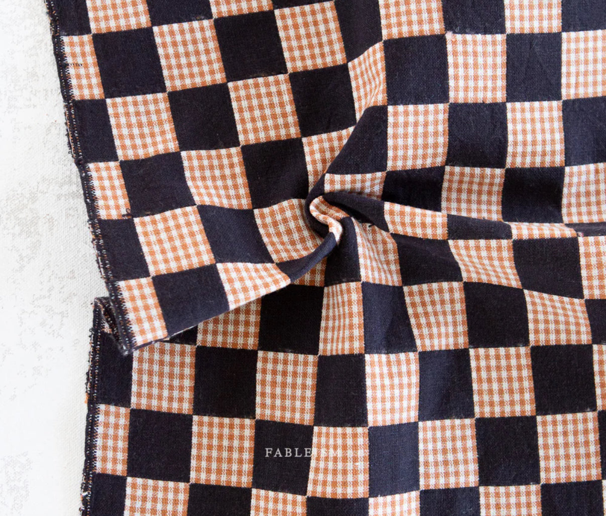 Checkmate Checkers Cotton by Fableism - Ebony