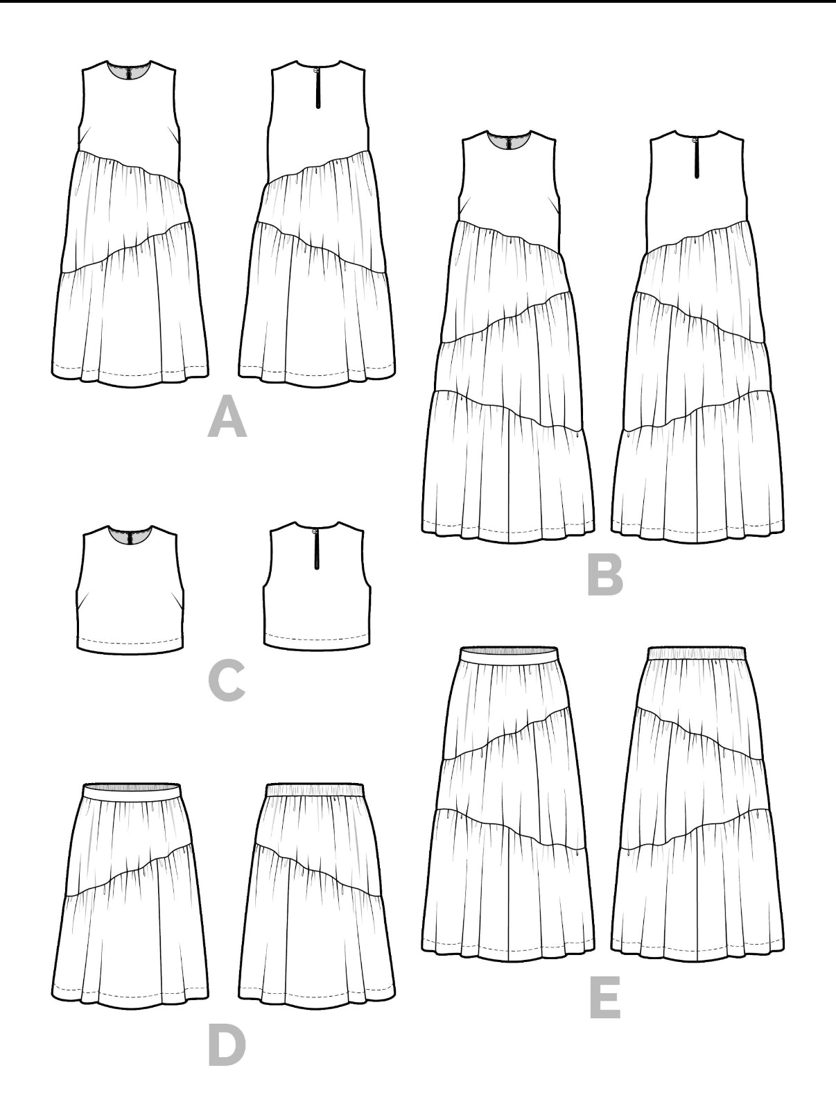 Azure Dress Top Skirt Pattern by Closet Core