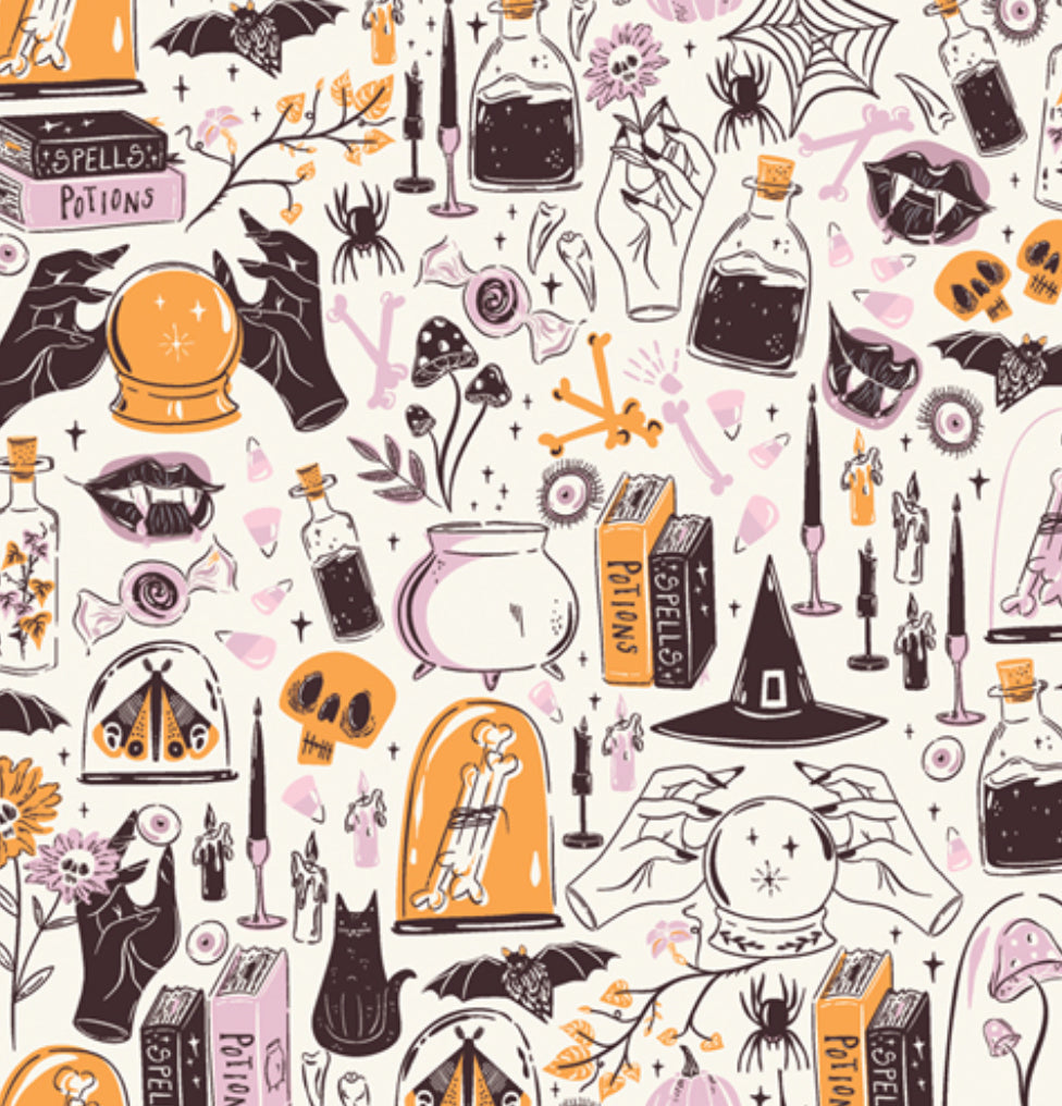 Ghostly & Haunted Witching Hour Moon Art Gallery Fabric