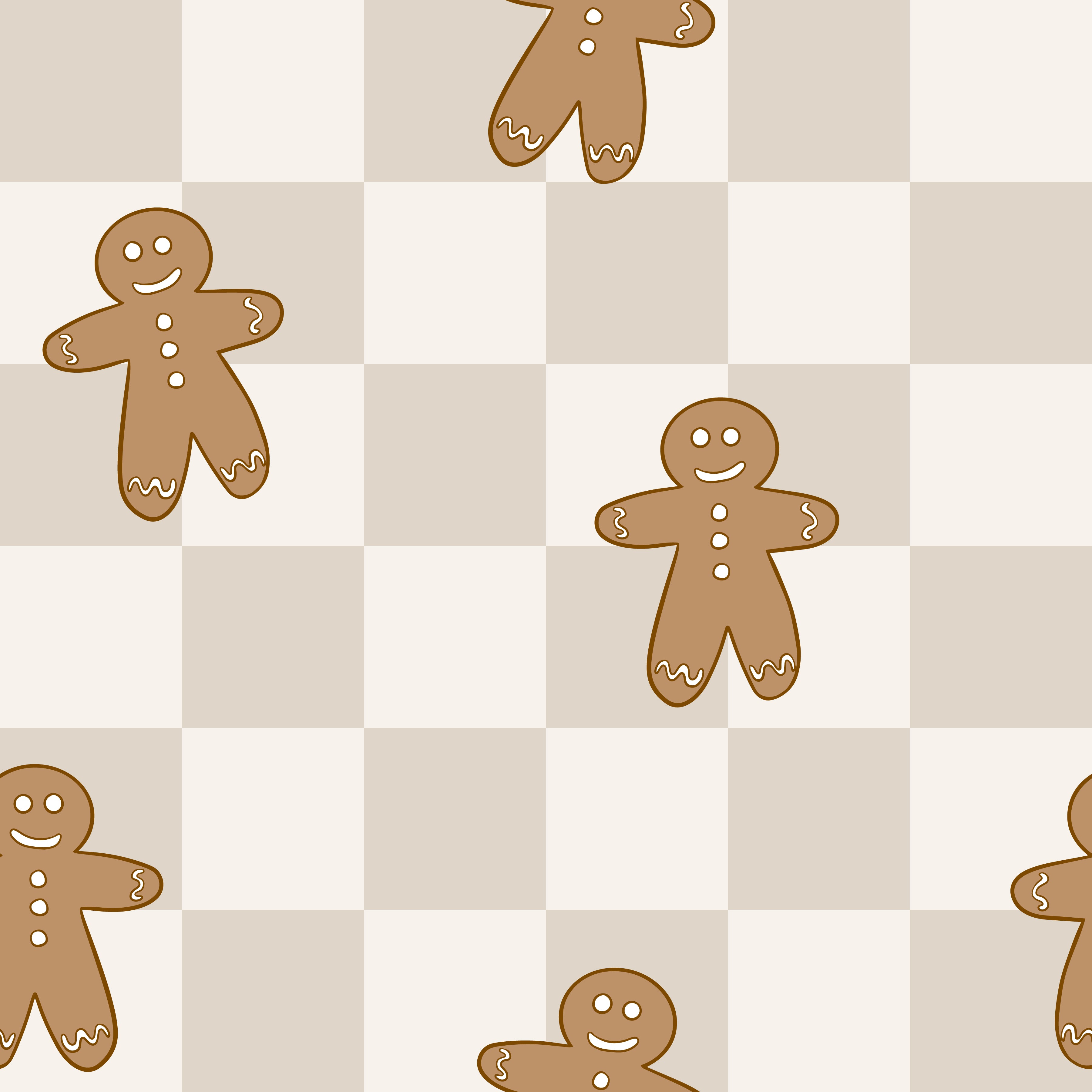 Gingerbread Check French Terry