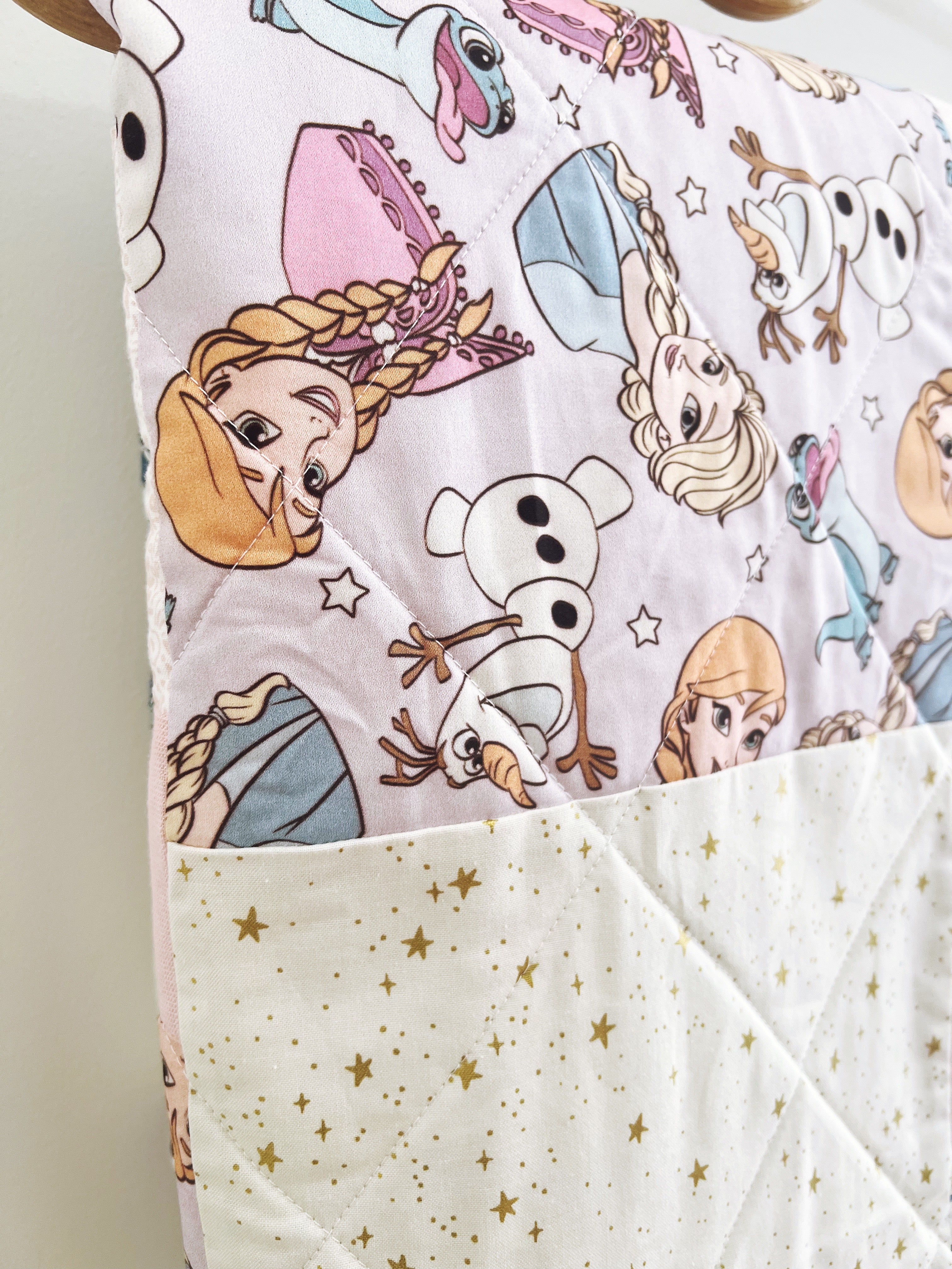 LARGE all frozen ice princesses patchwork baby quilt - Made to Order