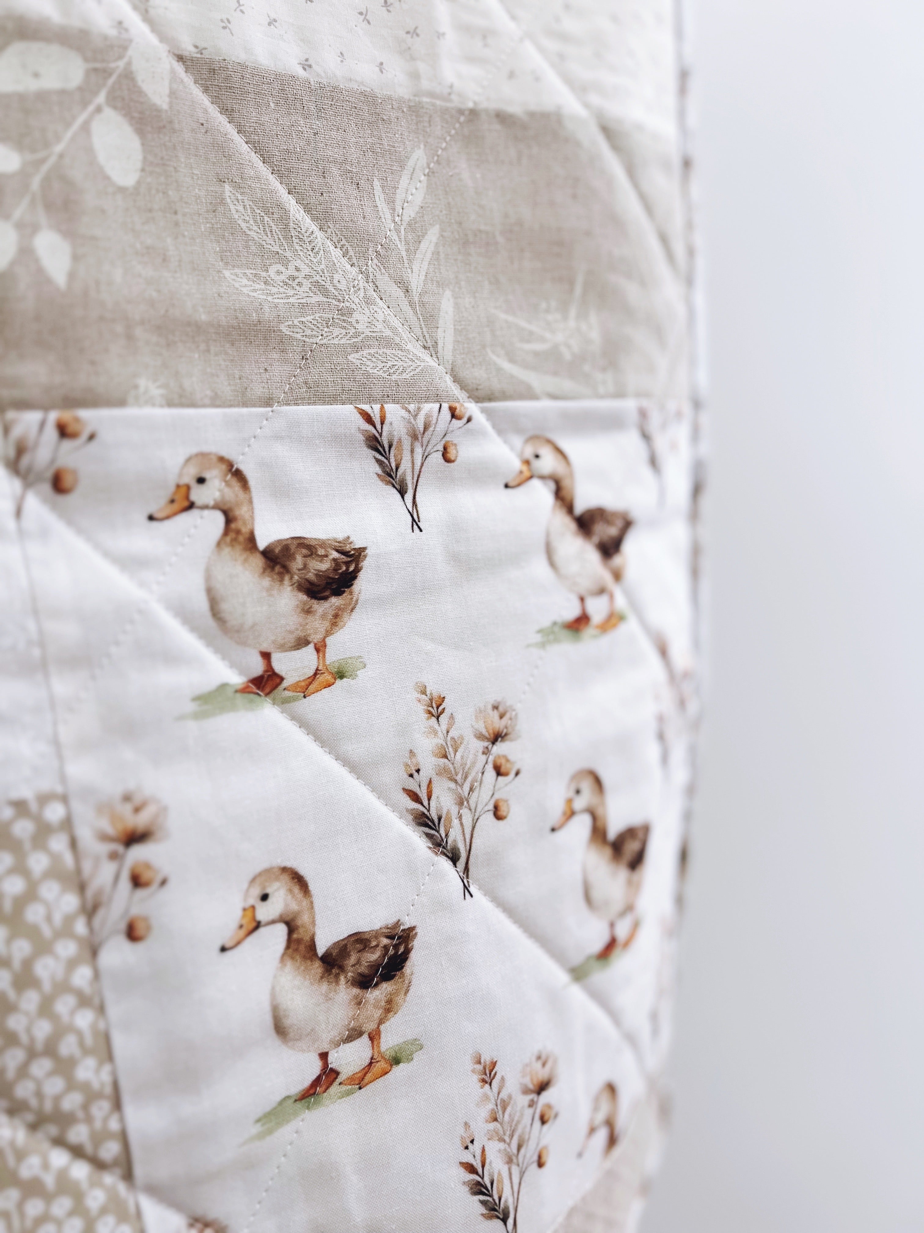 goose friends patchwork baby patchwork quilt- ready to ship