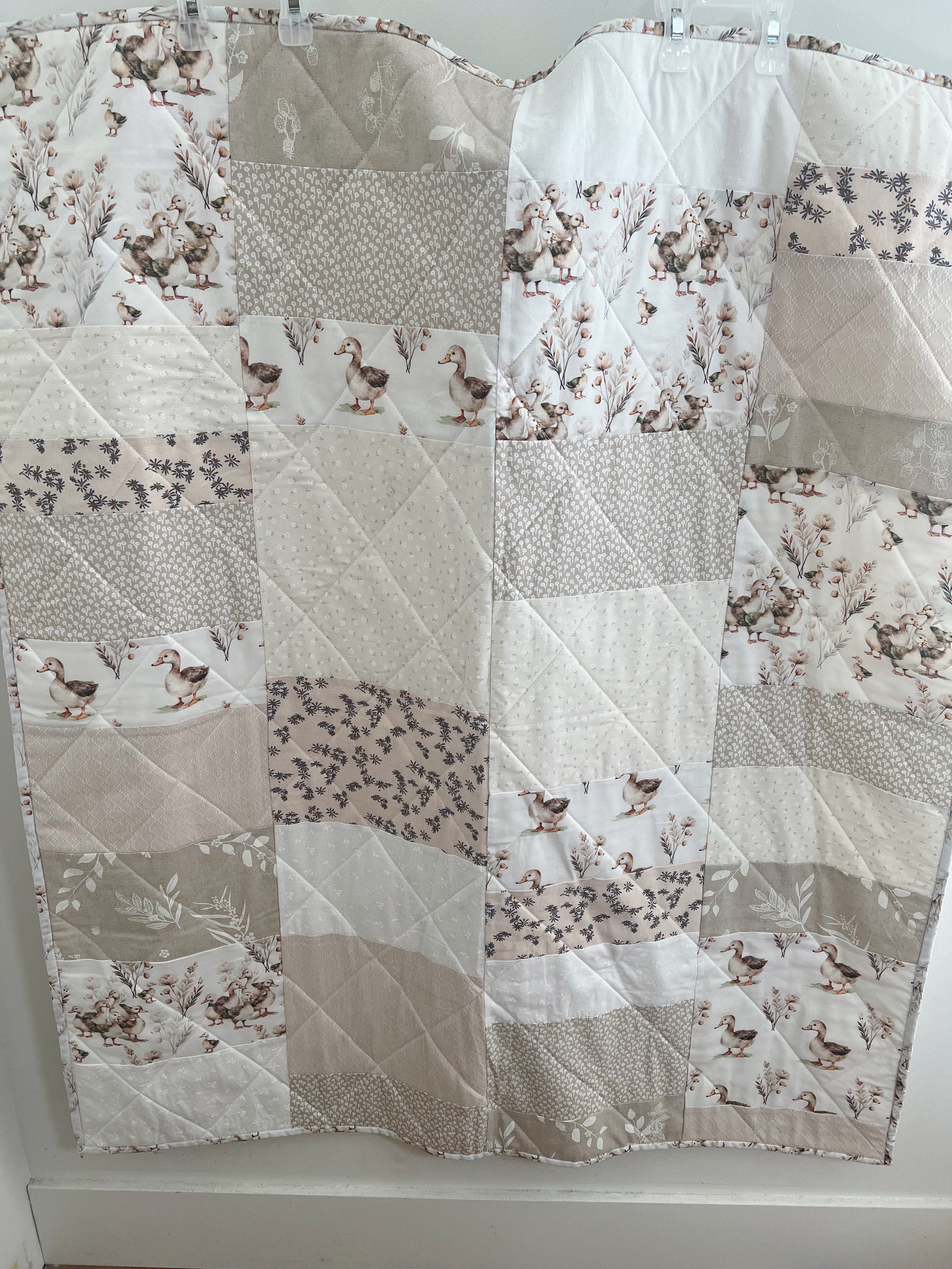 goose friends patchwork baby patchwork quilt- ready to ship