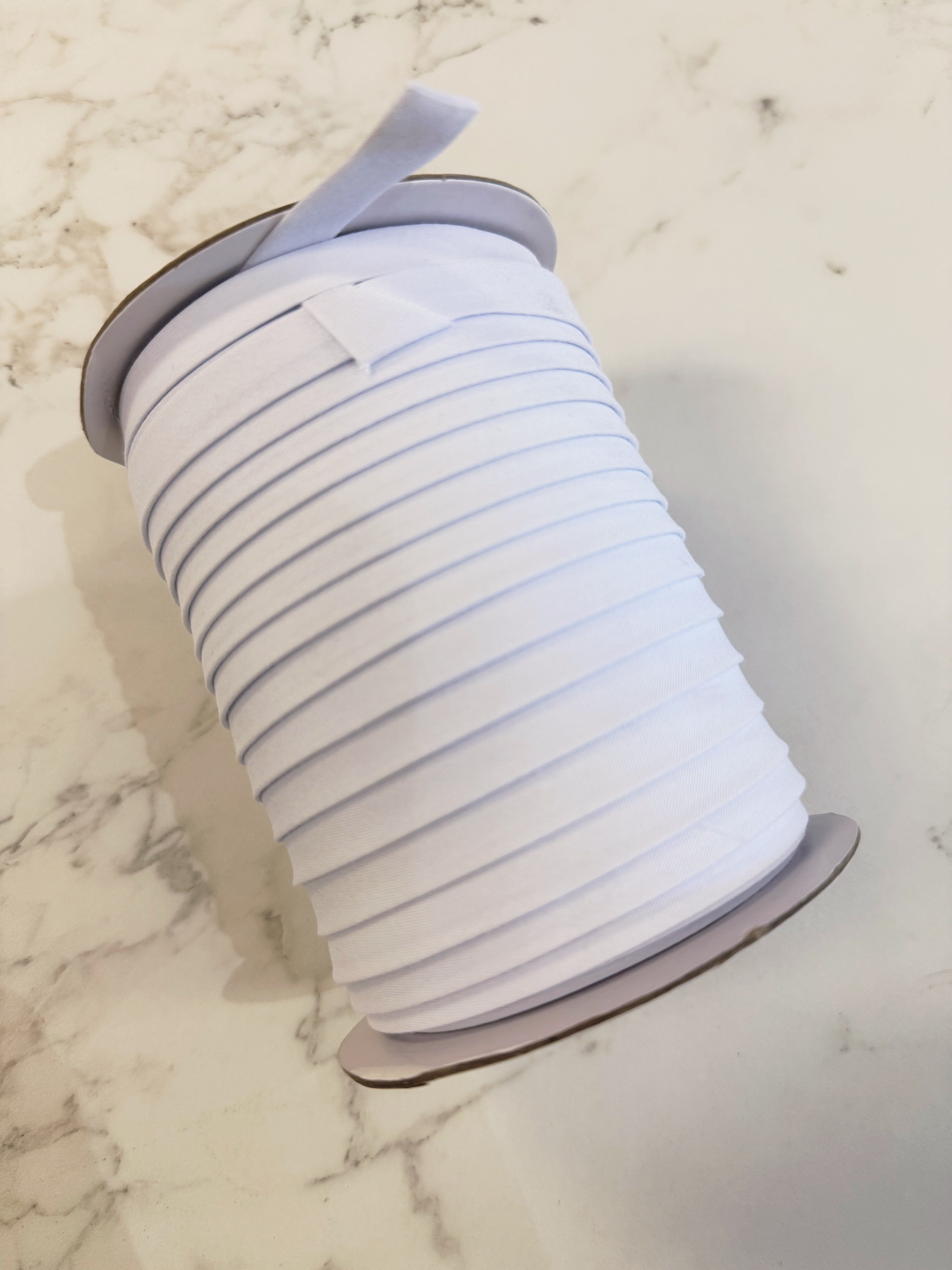 Bias Tape 1/2 Folded roll White
