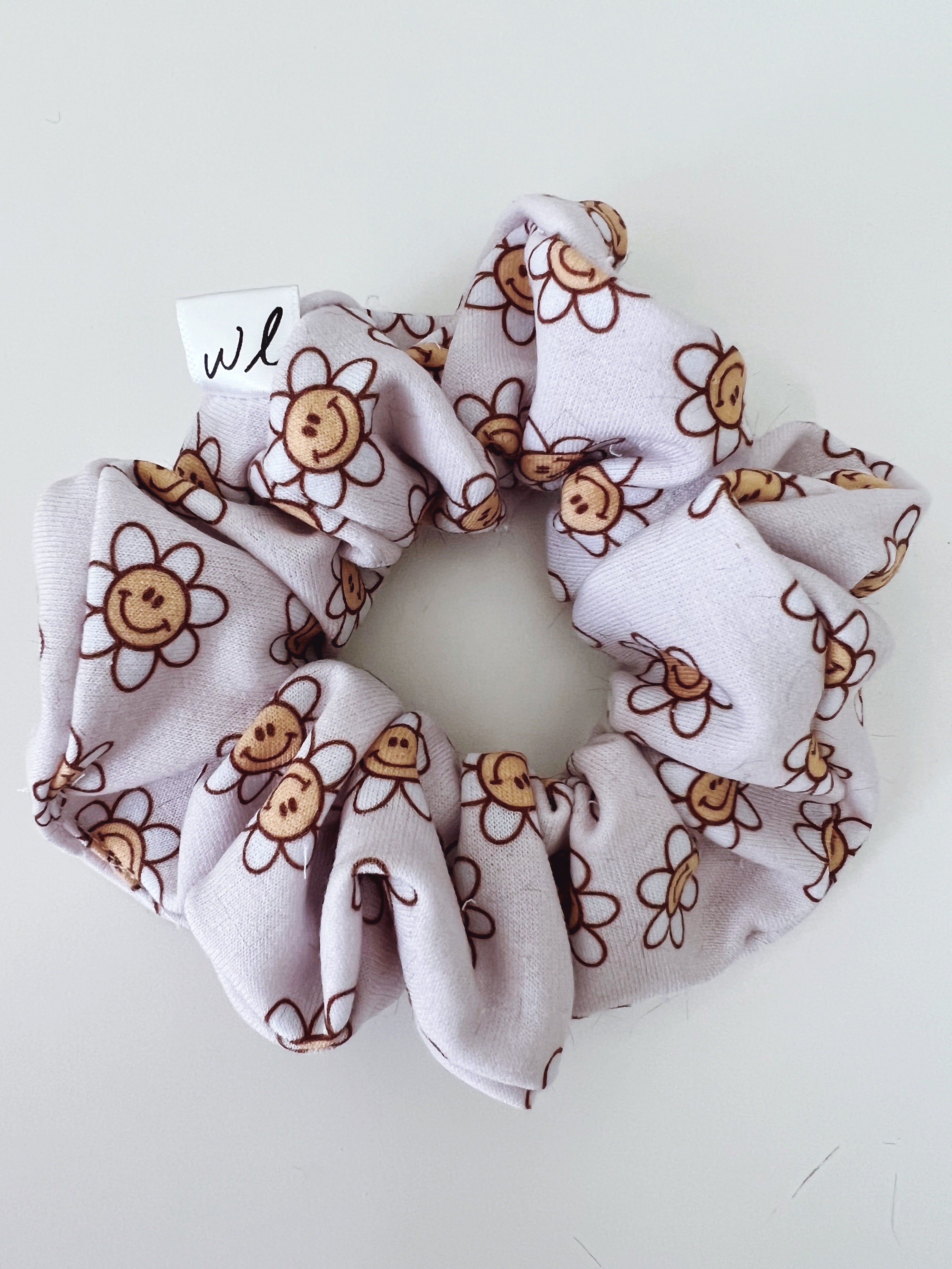 smiling daisies hair scrunchie