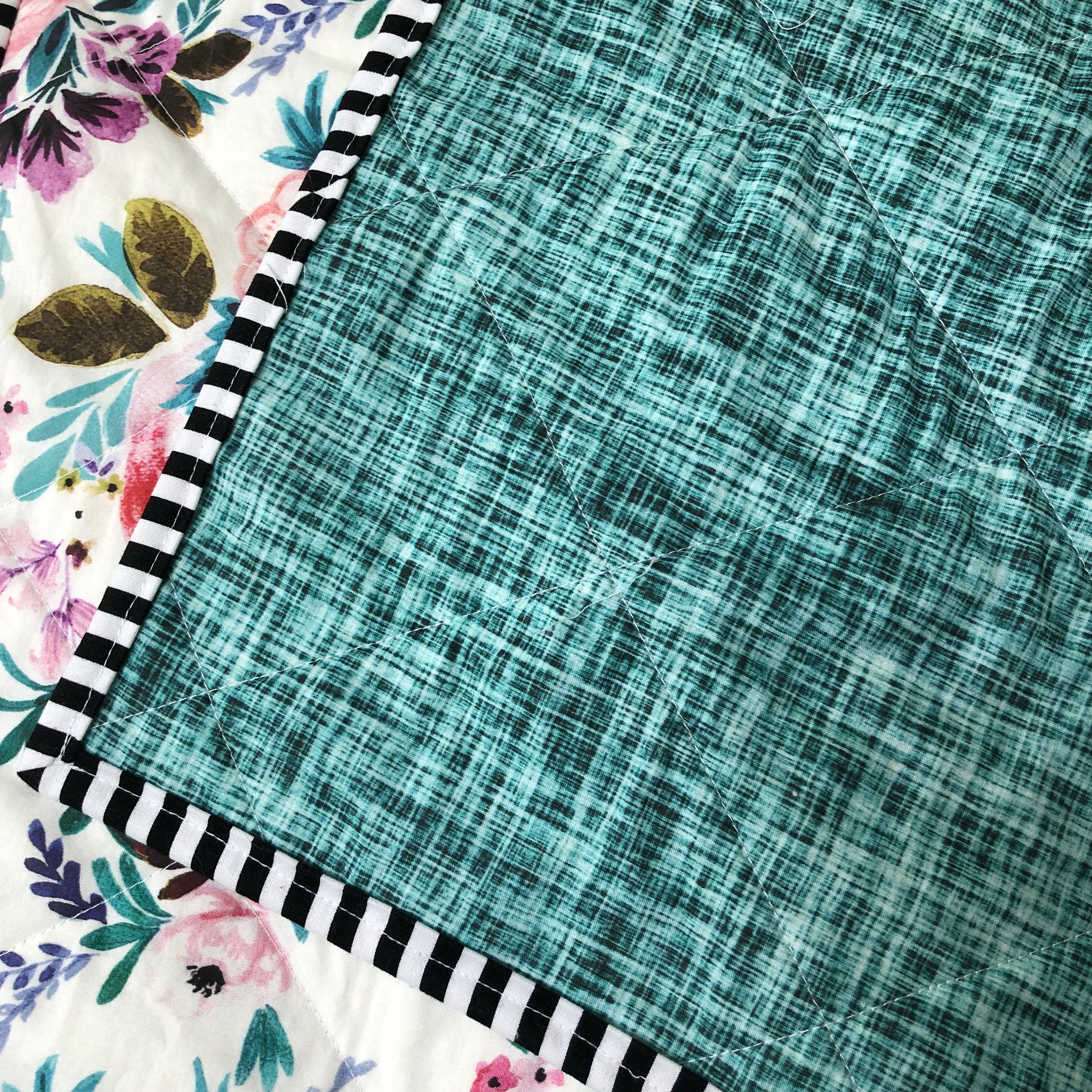 Victoria Watercolour Floral Wholecloth Quilt - Made to Order | Wild Littles