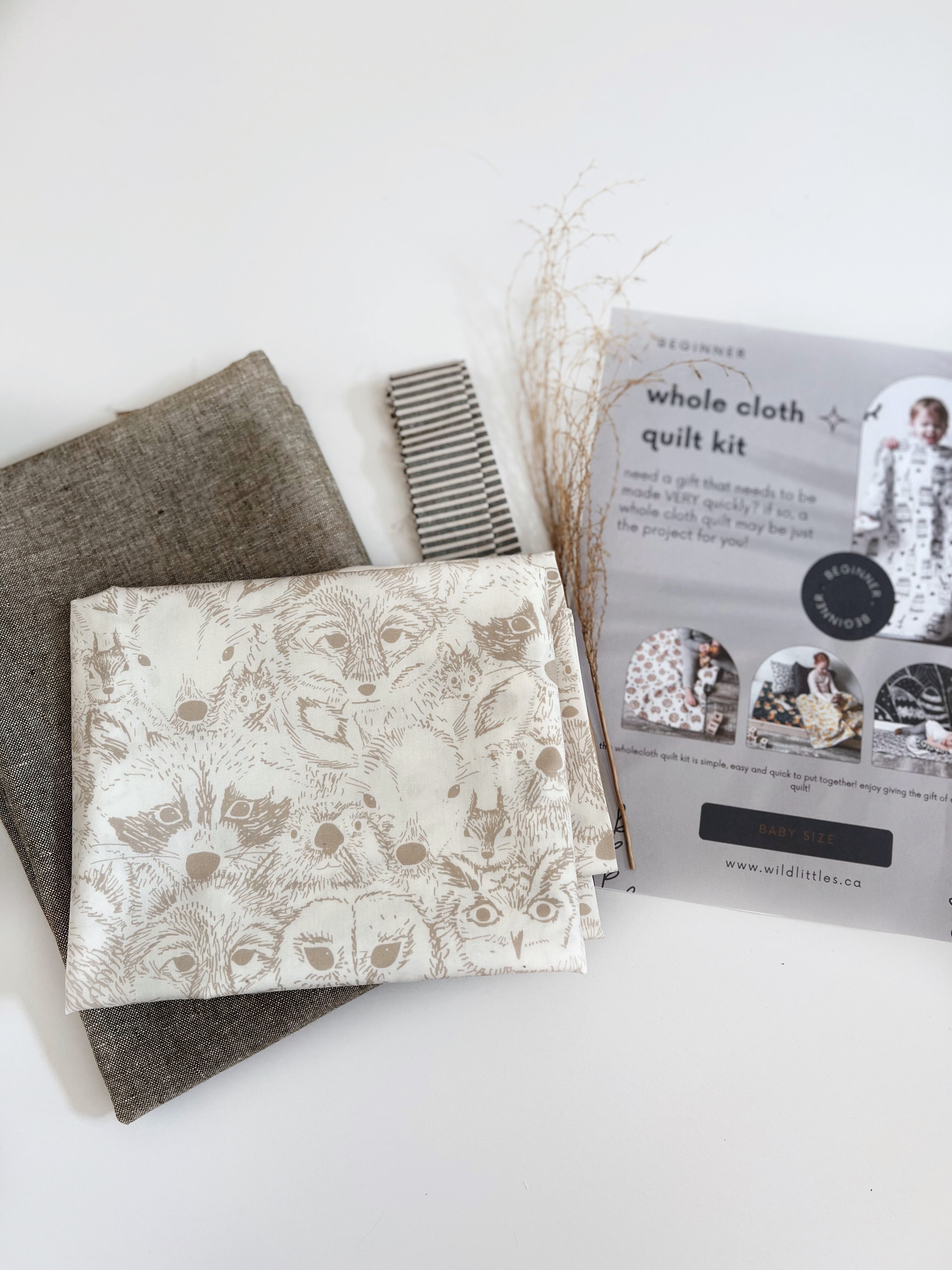 Whole Cloth Quilt Kit - animals in the wild | Wild Littles