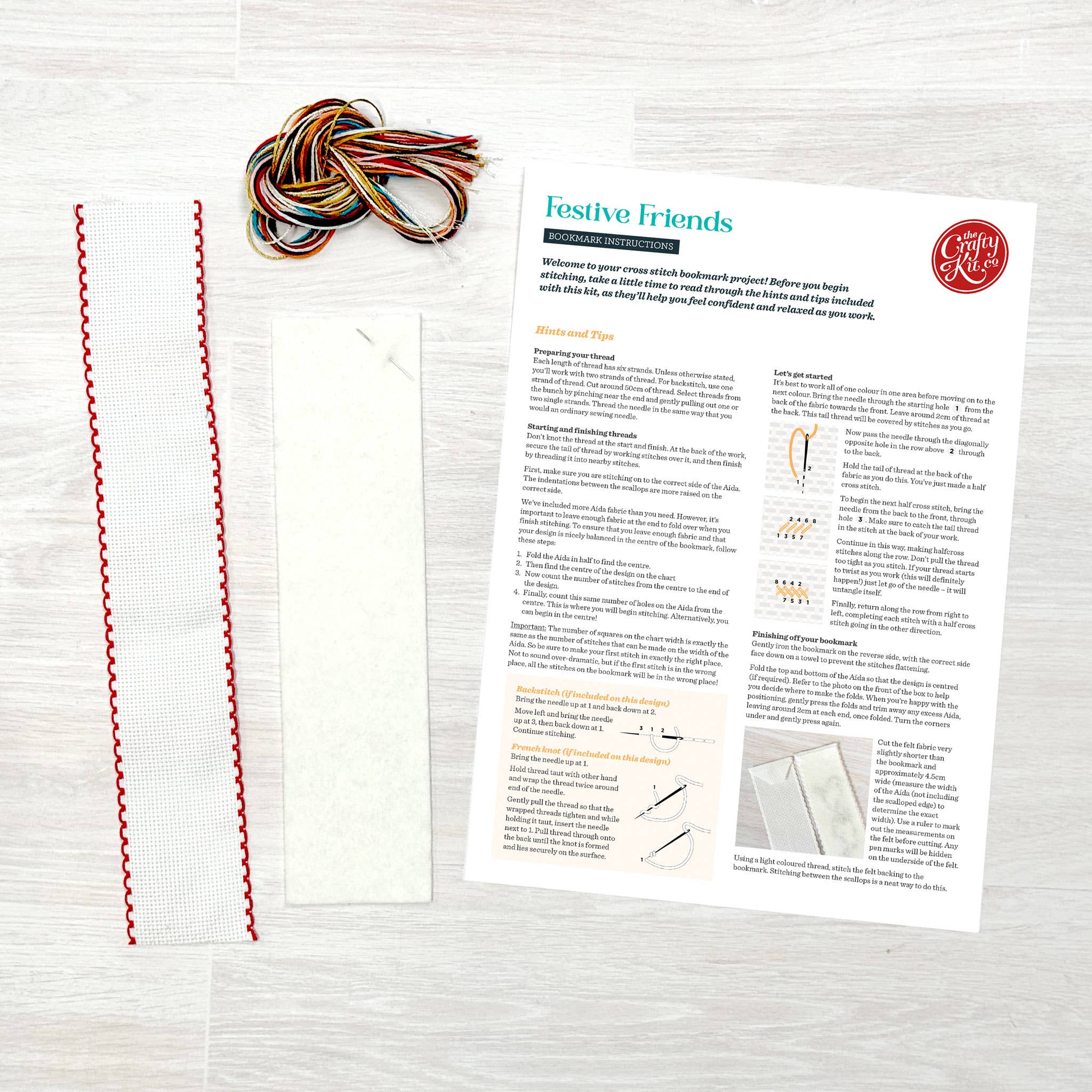 The Crafty Kit Company - Festive Friends Cross Stitch Bookmark Kit