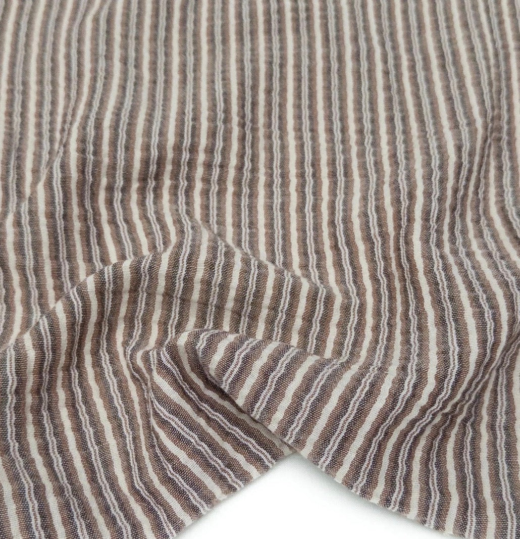 Organic Cotton Double Gauze Coca Stripe