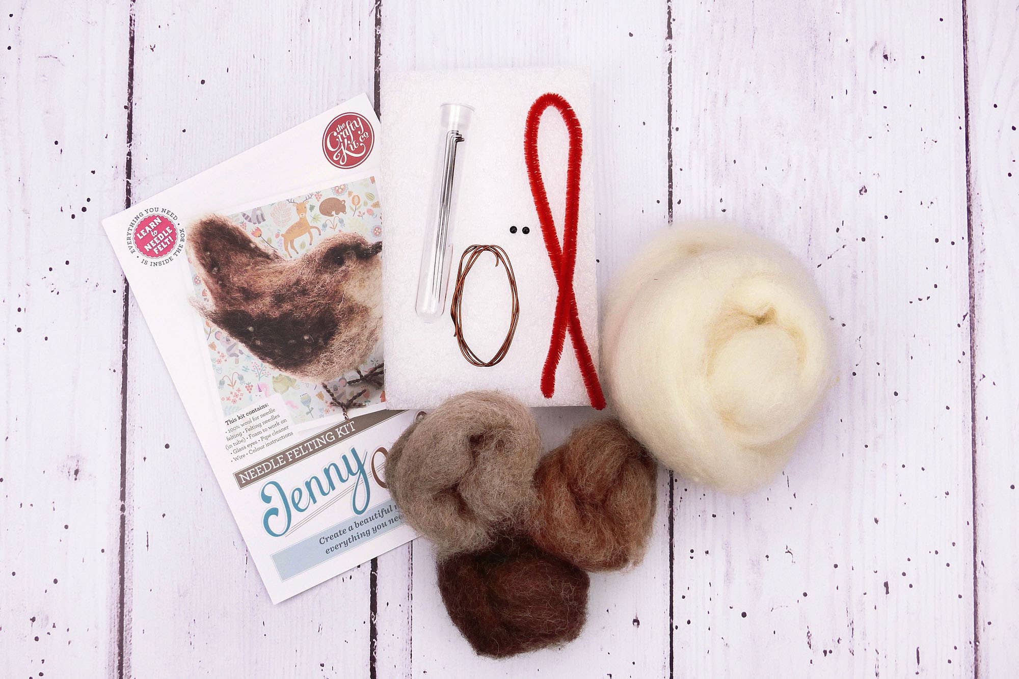 The Crafty Kit Company - British Birds - Jenny Wren Needle Felting Craft Kit