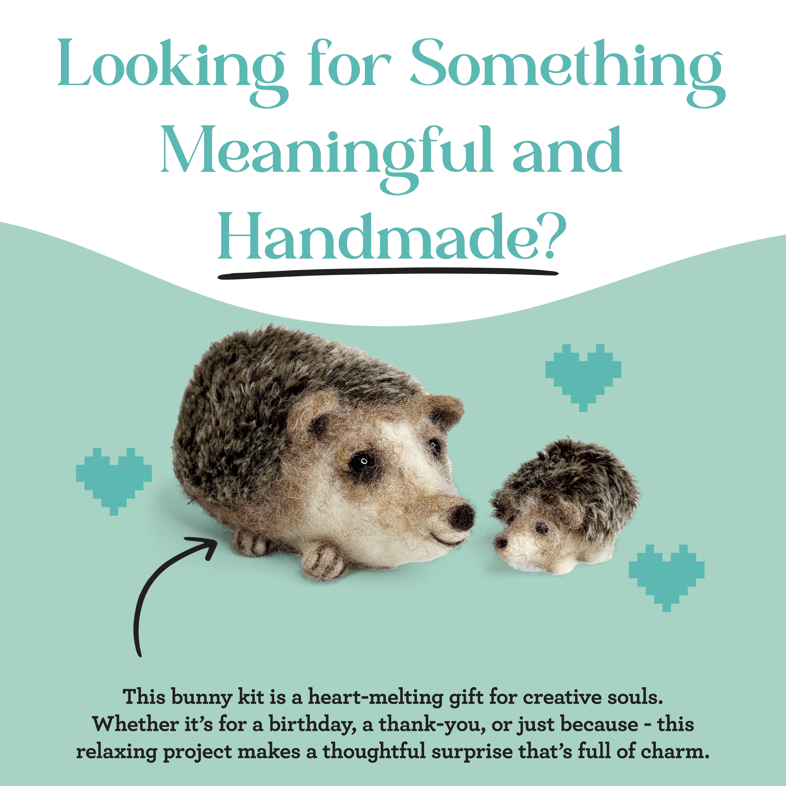The Crafty Kit Company - Happy Hedgehogs Needle Felting Craft Kit