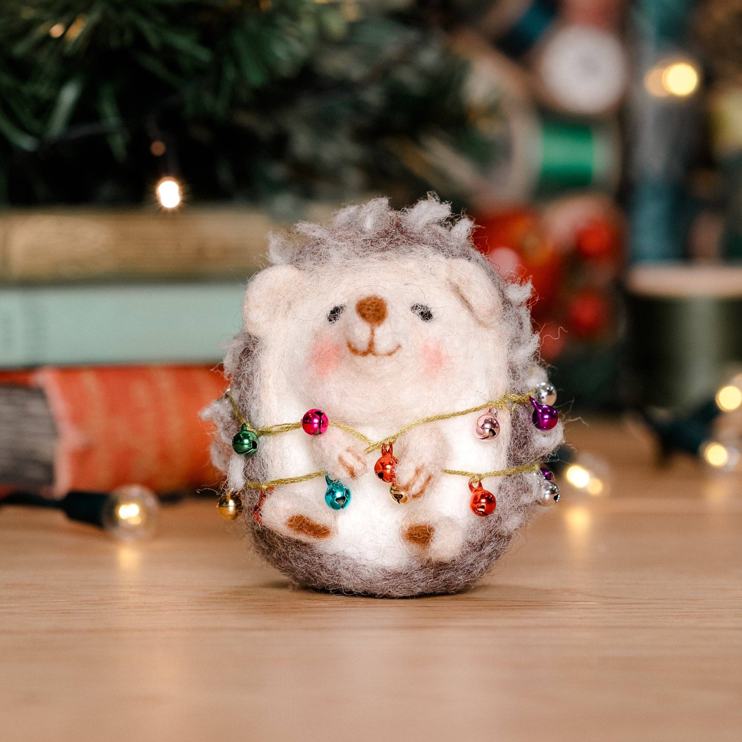 The Crafty Kit Company - Christmas Hedgehog Needle Felting Kit