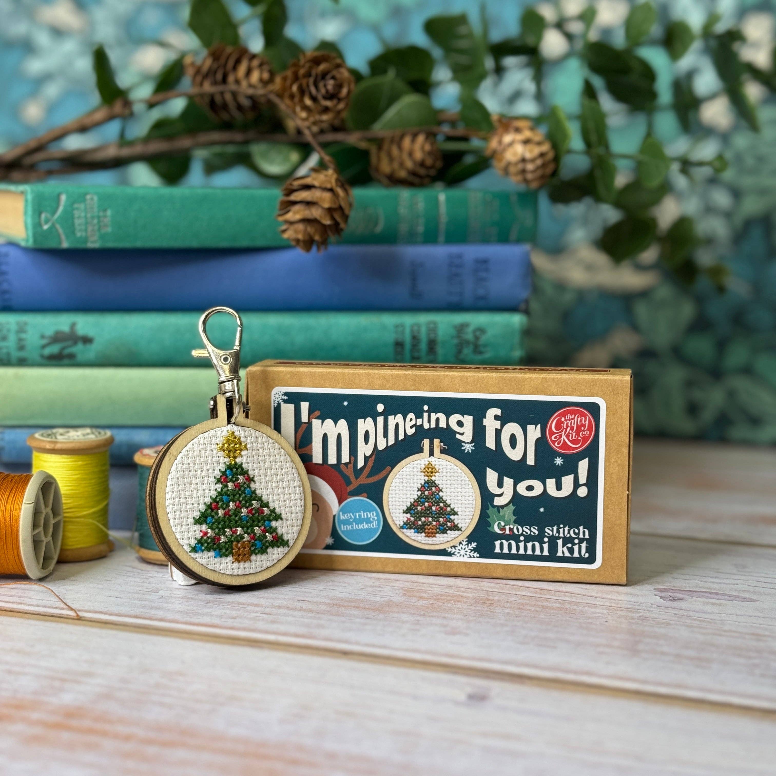 The Crafty Kit Company - Christmas Tree Mini Matchbox Christmas Cross Stitch Kit
