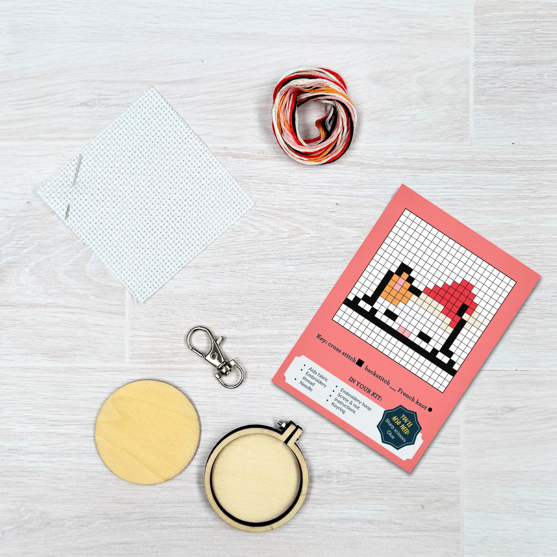 The Crafty Kit Company - Have a Purr-fect Christmas! Mini Matchbox Cross Stitch Kit