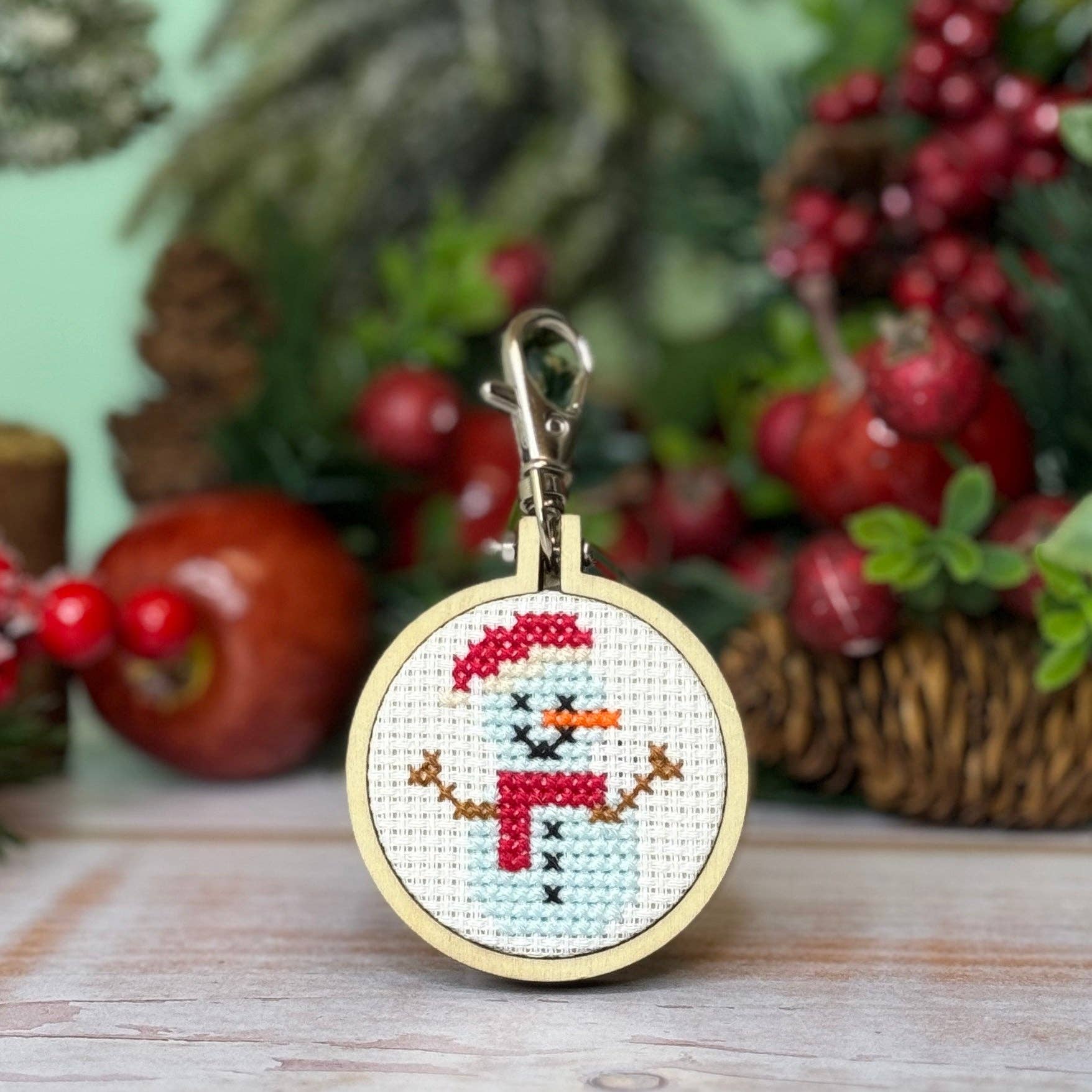The Crafty Kit Company - Snowman Mini Matchbox Christmas Cross Stitch Kit