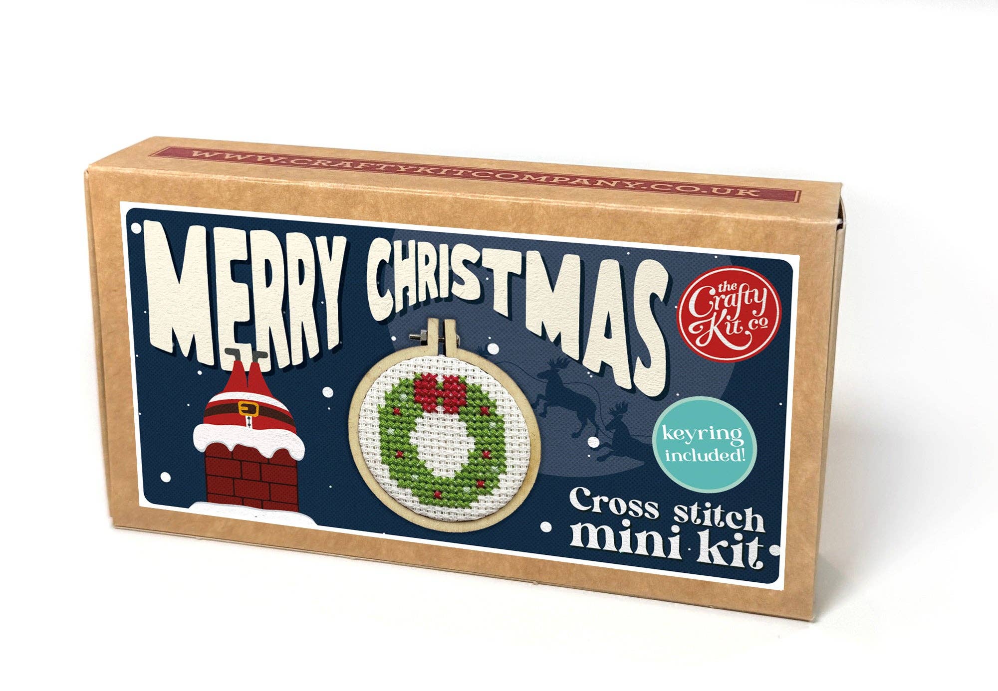 The Crafty Kit Company - Wreath Mini Matchbox Christmas Cross Stitch Kit