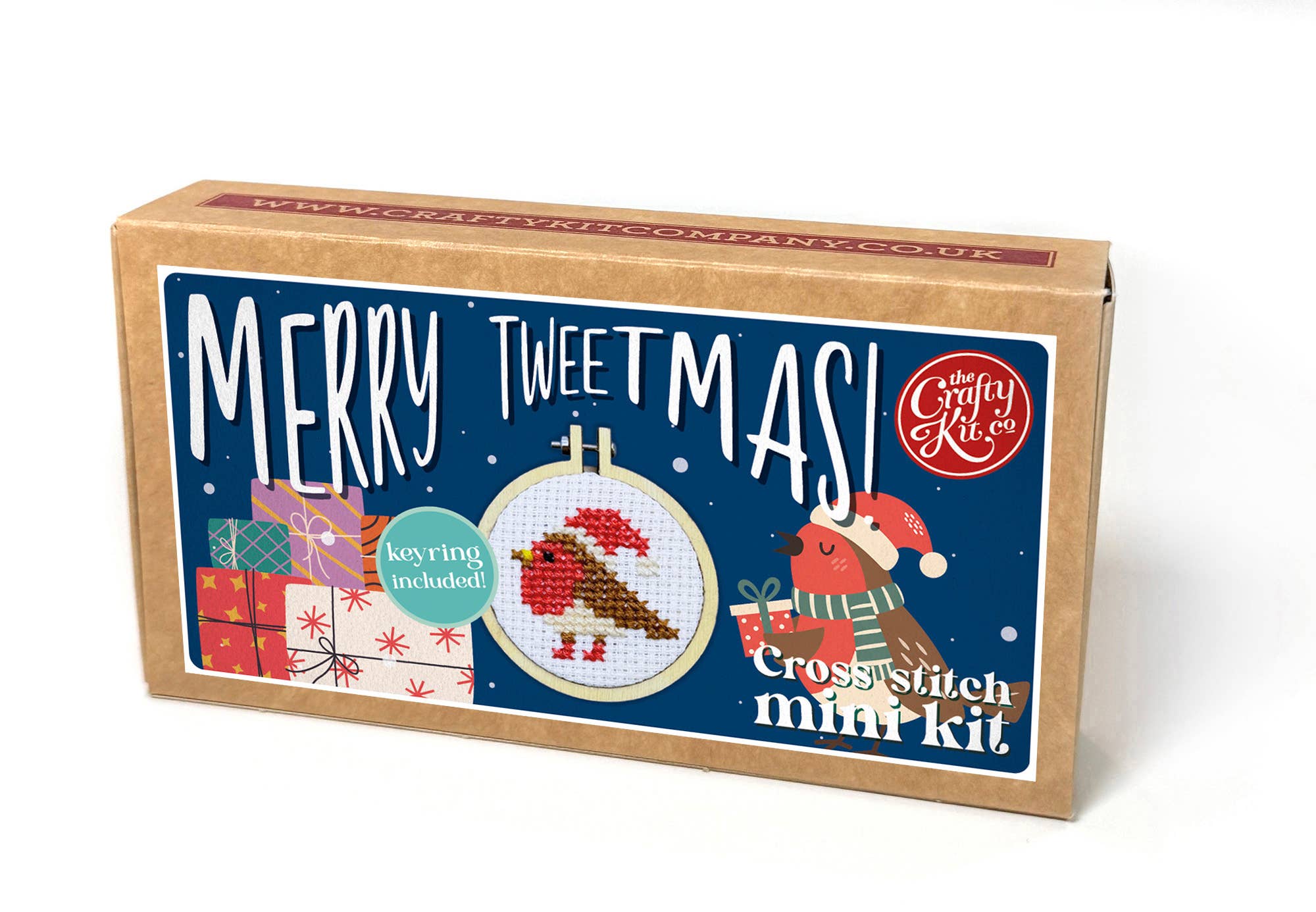 The Crafty Kit Company - Merry Tweet-mas! Mini Matchbox Cross Stitch Kit