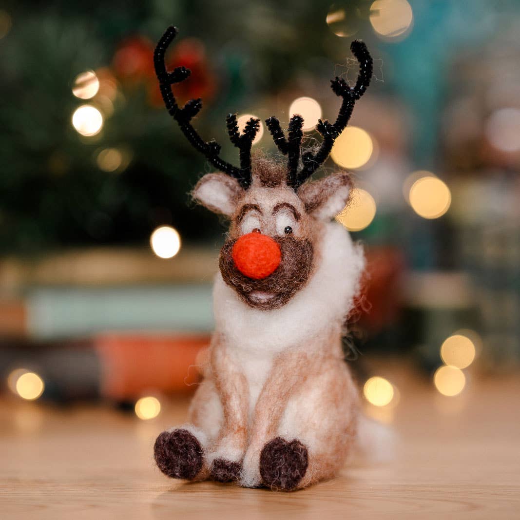 The Crafty Kit Company - Christmas Reindeer Needle Felting Kit