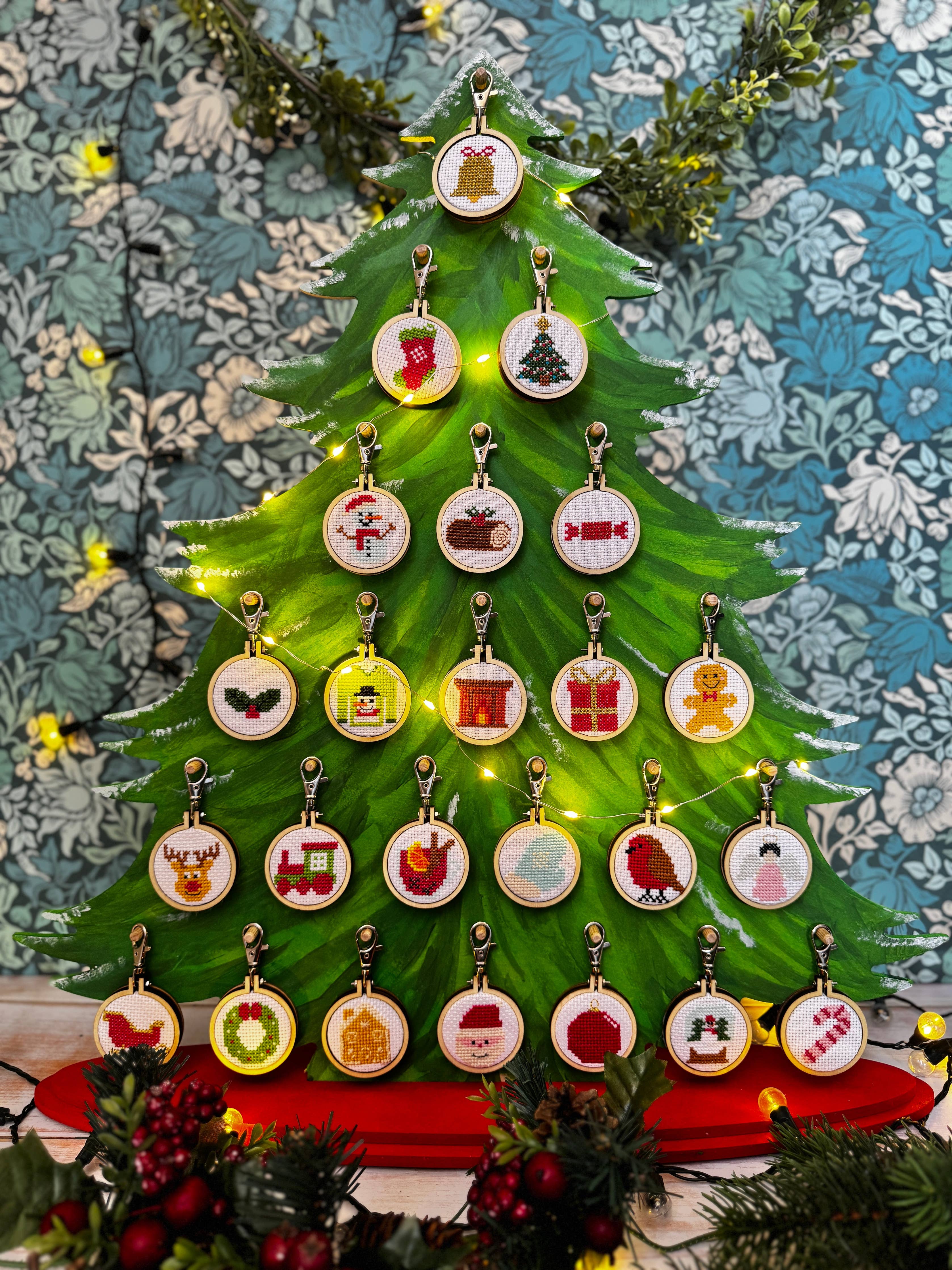 The Crafty Kit Company - Christmas Tree Mini Matchbox Christmas Cross Stitch Kit
