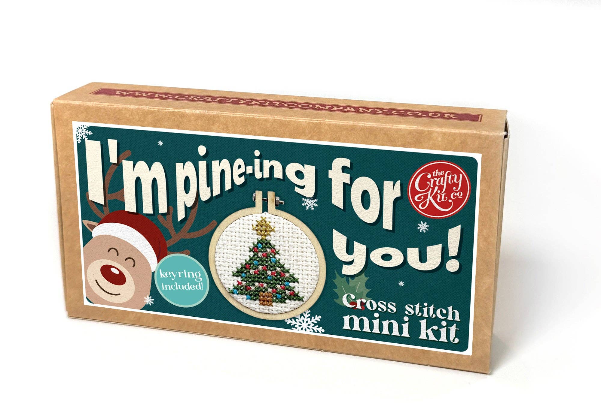 The Crafty Kit Company - Christmas Tree Mini Matchbox Christmas Cross Stitch Kit