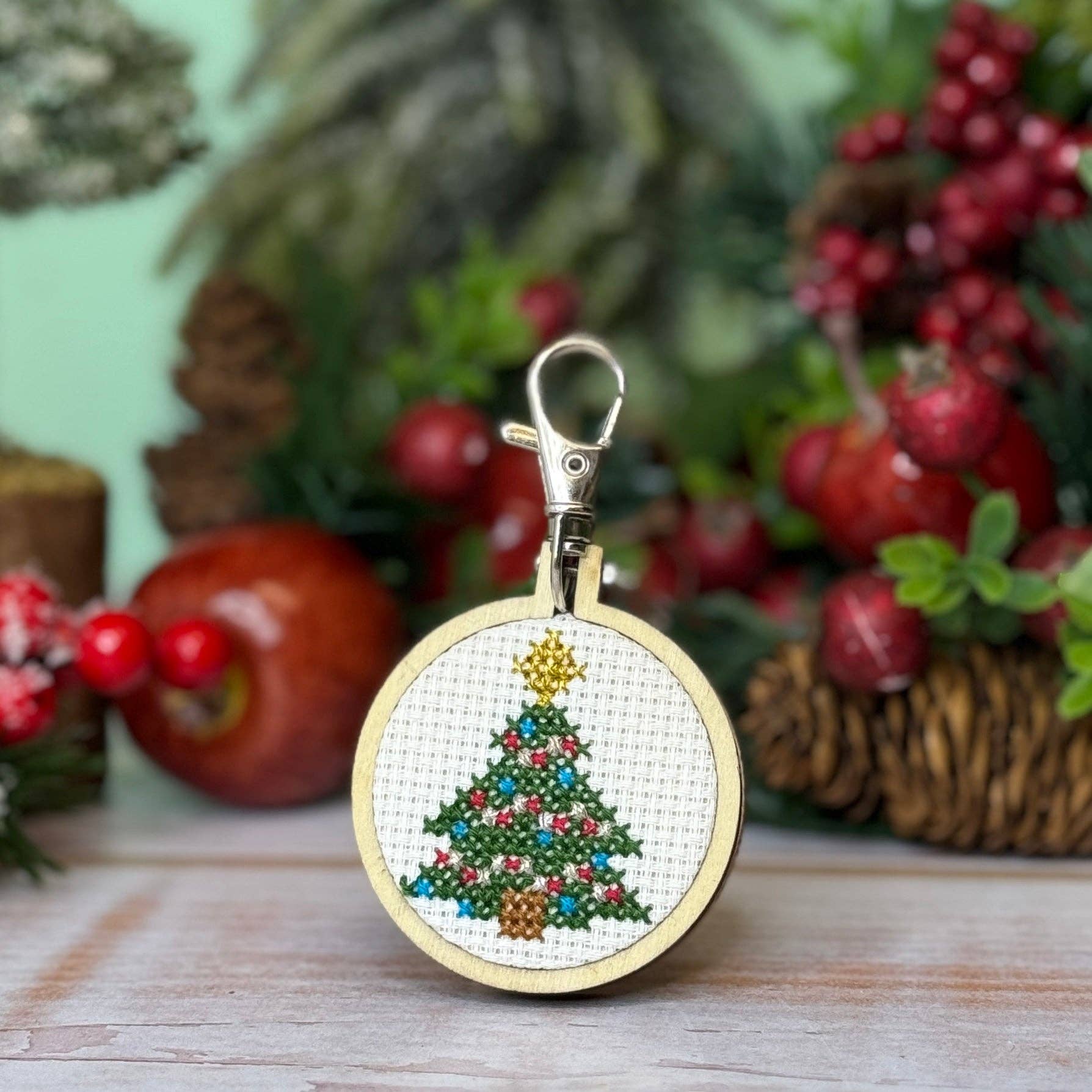 The Crafty Kit Company - Christmas Tree Mini Matchbox Christmas Cross Stitch Kit