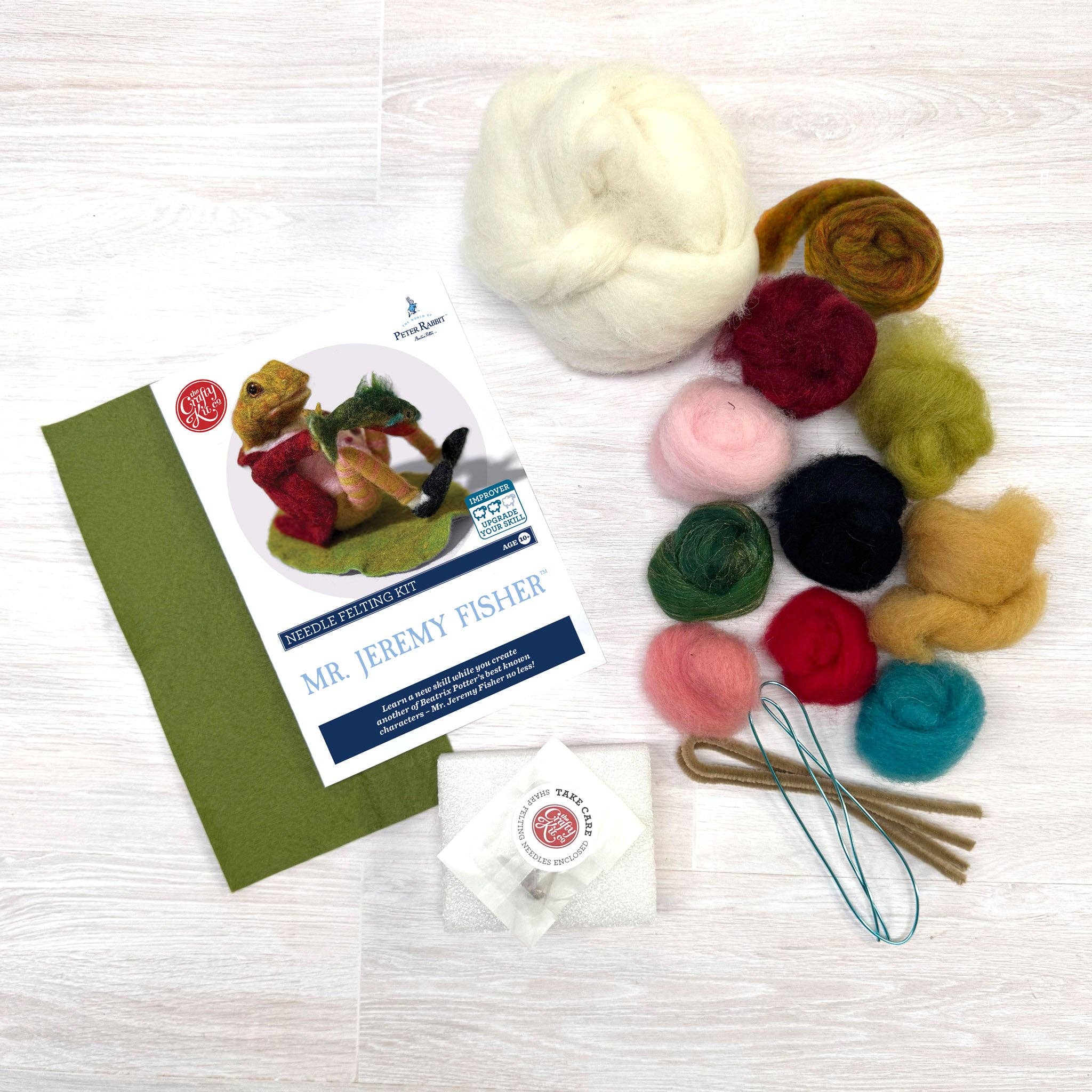 The Crafty Kit Company - Beatrix Potter - Jeremy Fisher Needle Felting Craft Kit