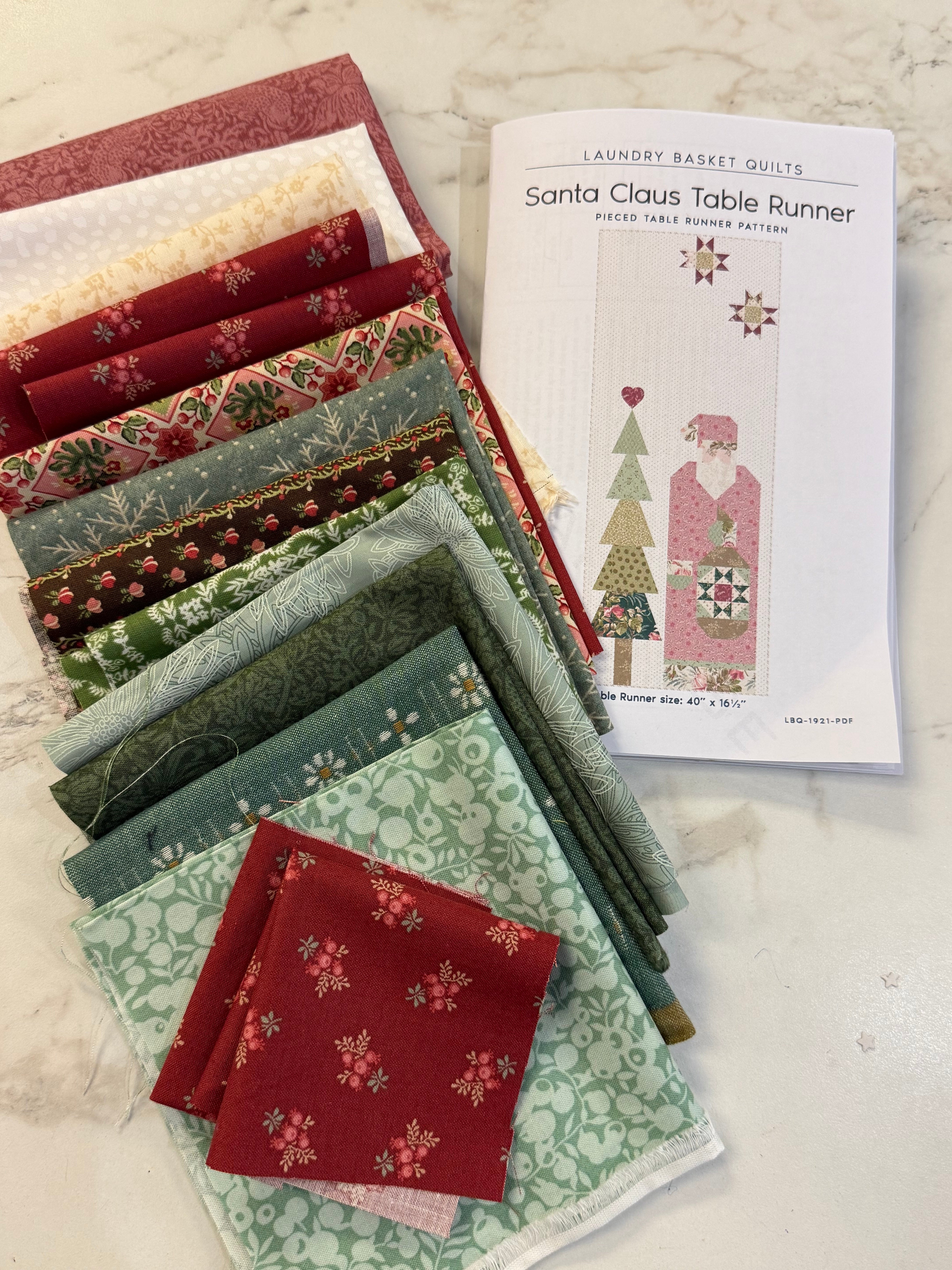 Santa Claus Table Runner Kit 40 x 16.5 - Laundry Basket Quilts