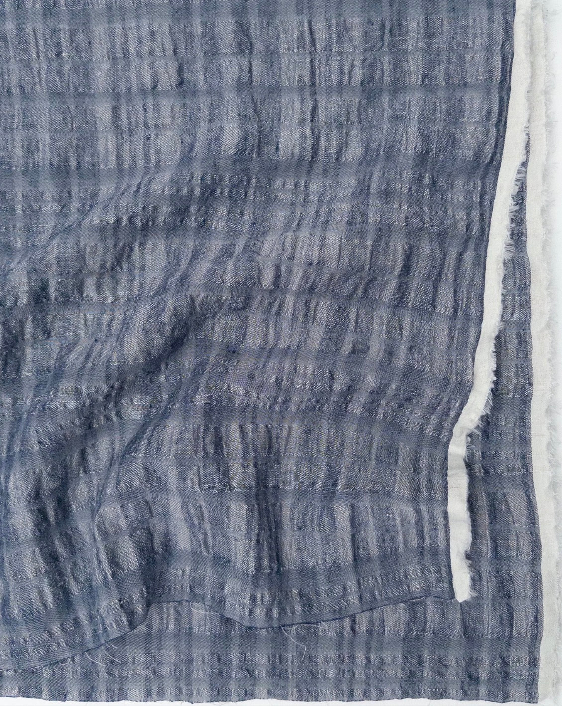Indigo Yarn Dyed Linen Cotton Check