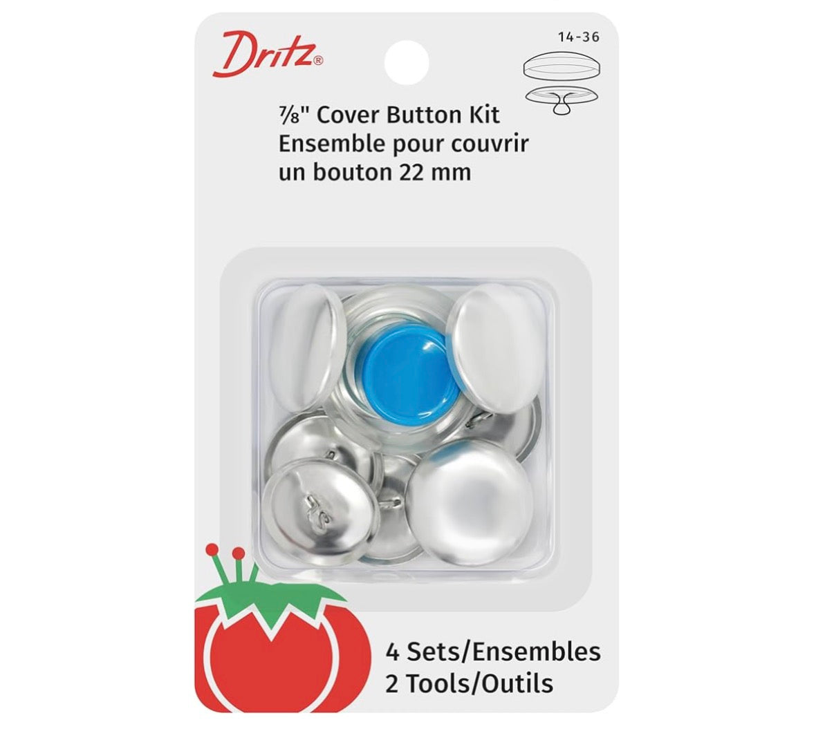 Dritz 7/8 Cover Button Kit Set of 4