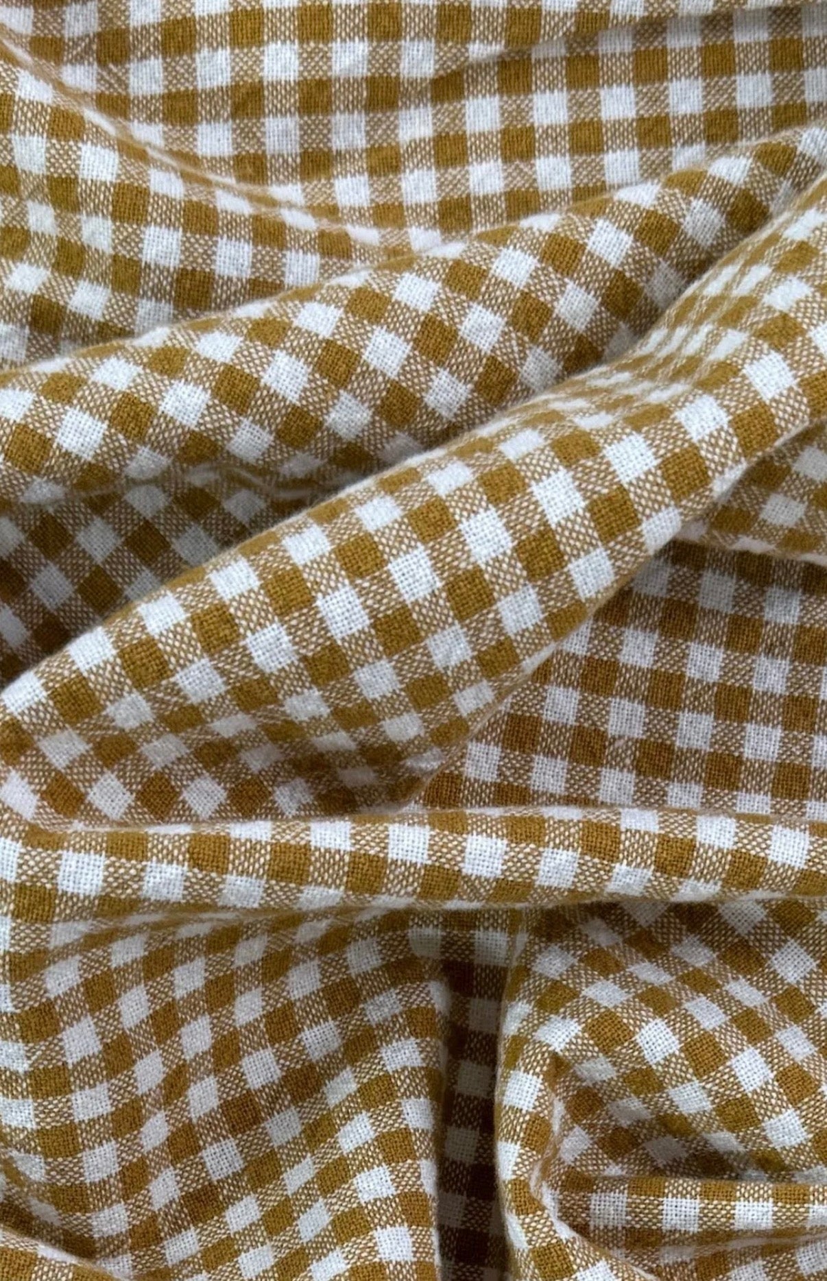 Organic Cotton Gingham Sunshine Yellow