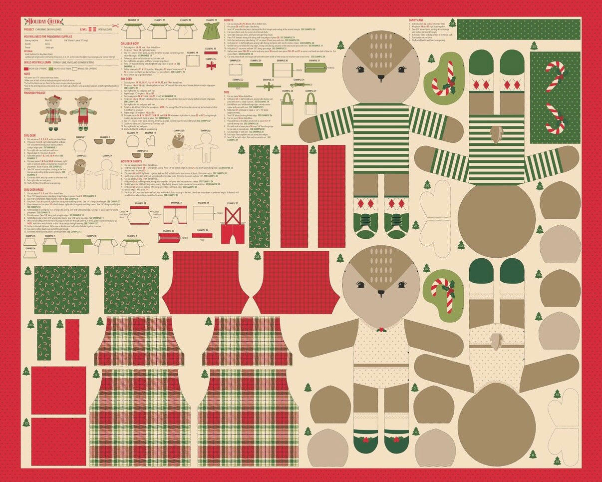 Moda - Holiday Cheer by Stacy Iest Cut and Stitch Holiday Doll Panel