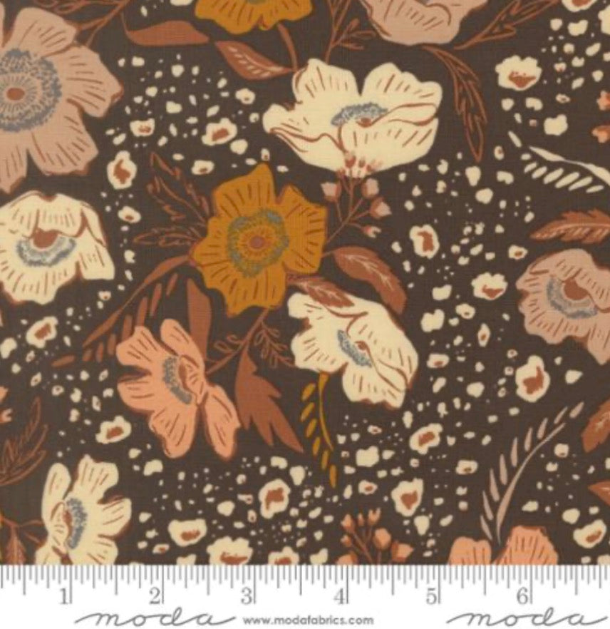 Wellspring by Fancy that House Design Earth Charcoal Flower LINEN