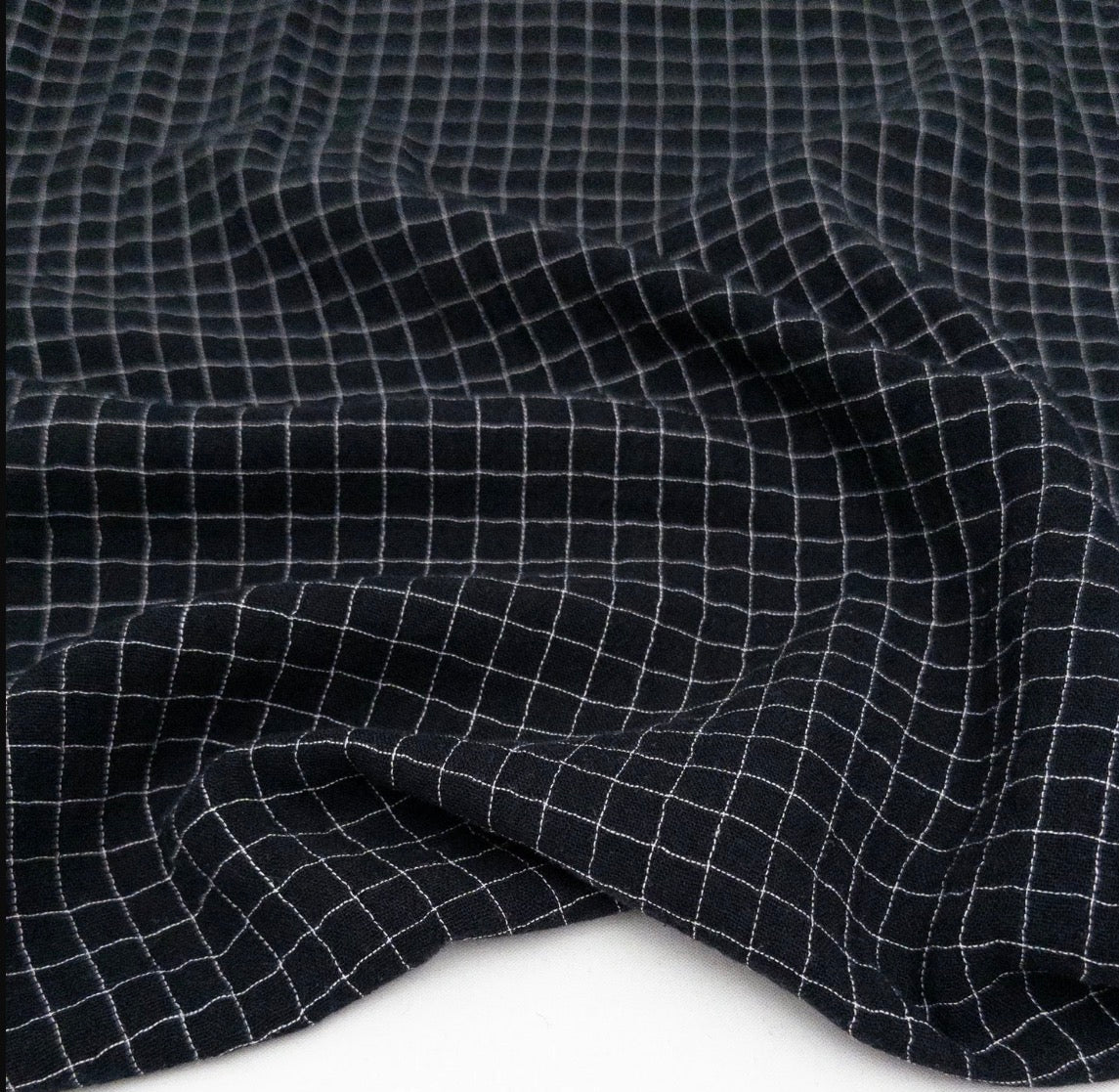 Organic Cotton Double Gauze Black Check