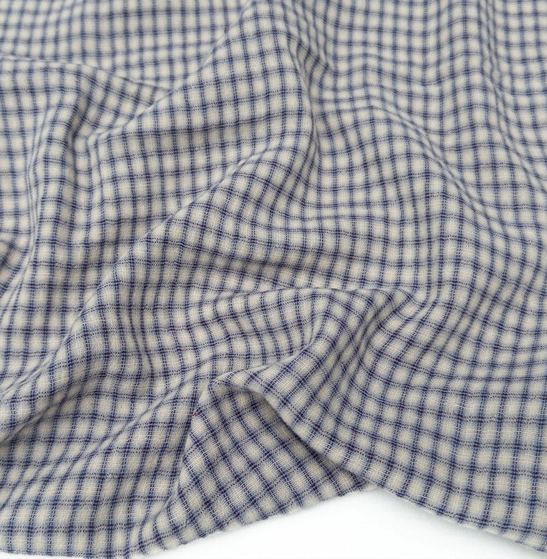 Organic Cotton Double Gauze Neutral Check