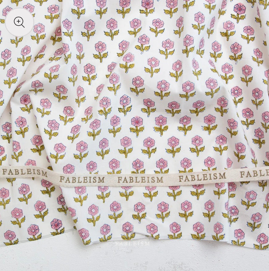 Fableism - Indian Block Prints: Cottage - Flowerling in Pink
