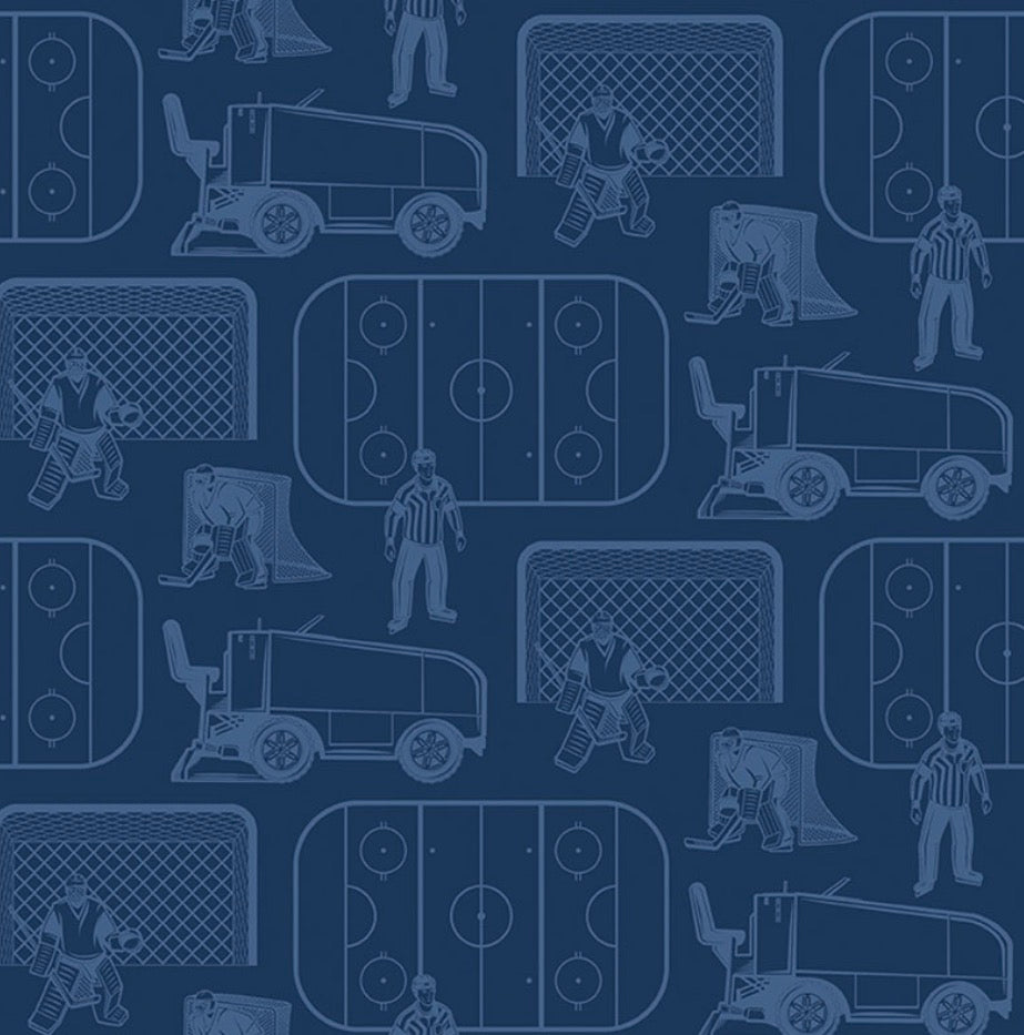 Ice Hockey By Skyline Studio For Benartex – Dark Blue