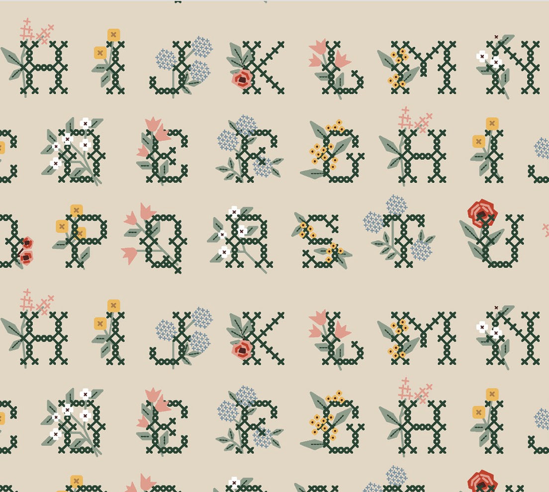 Home Sweet Home Rifle Paper Co Cross Stitch Letters Linen