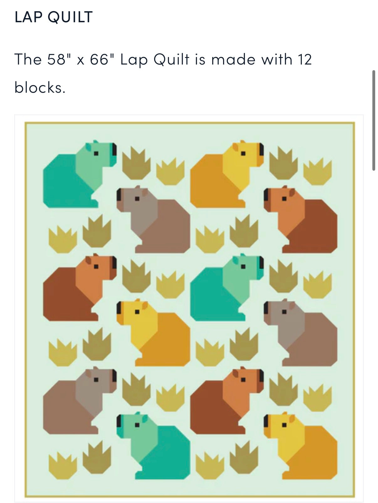 Capybara Club Pattern Elizabeth Hartman