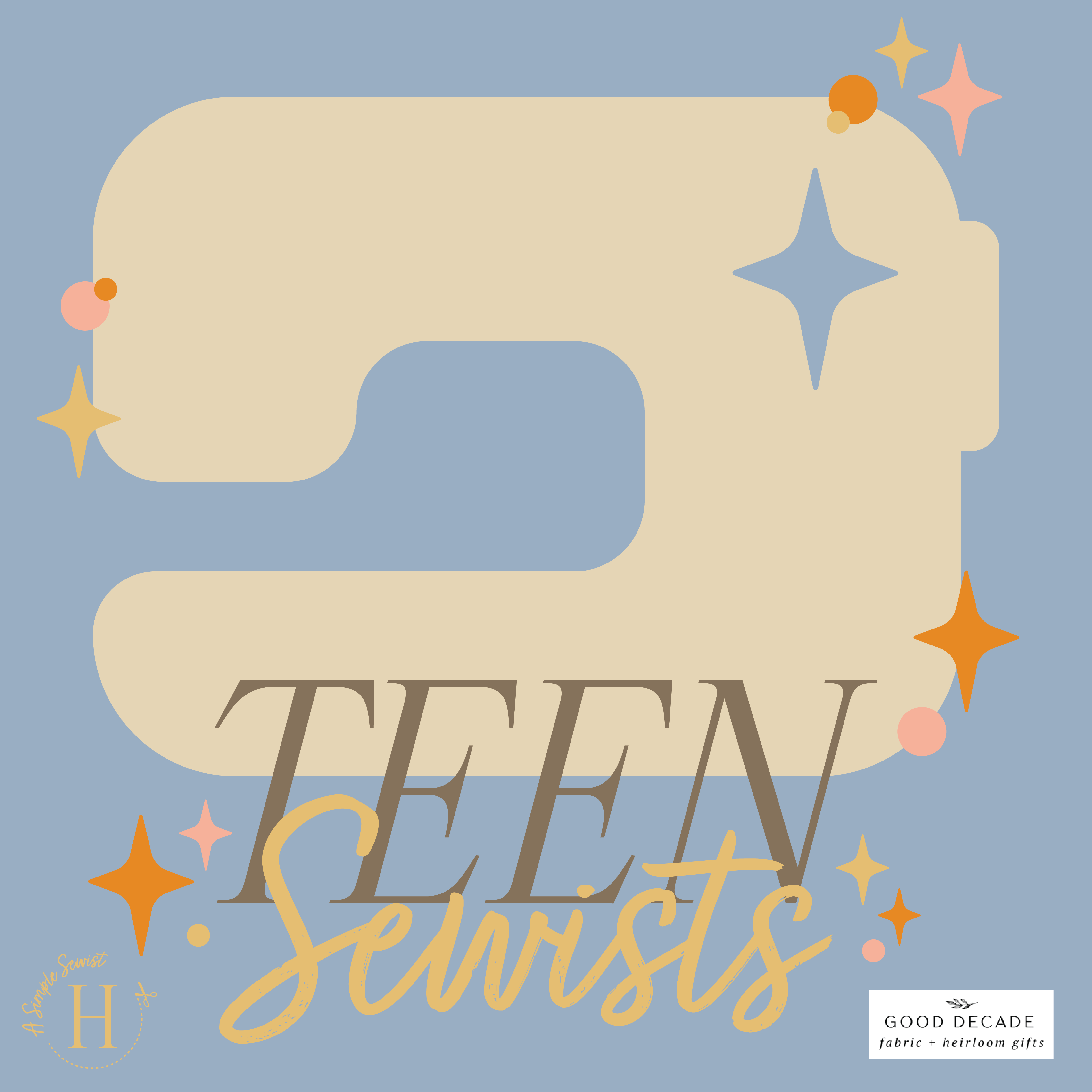 Teen Sewing Class Ages 13-18 start dates Thursday October 1 to October 29