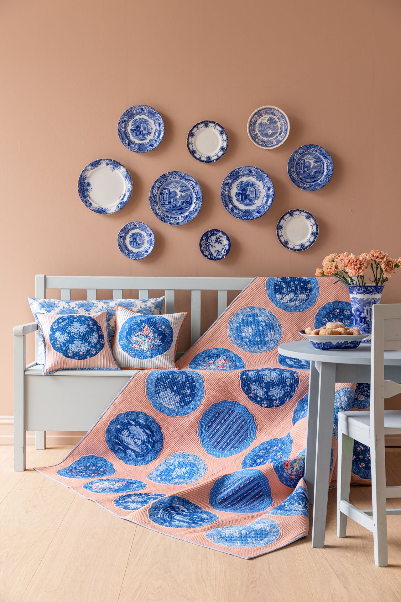 Tilda Plate Quilt Kit - Dusty Peach - Something Blue