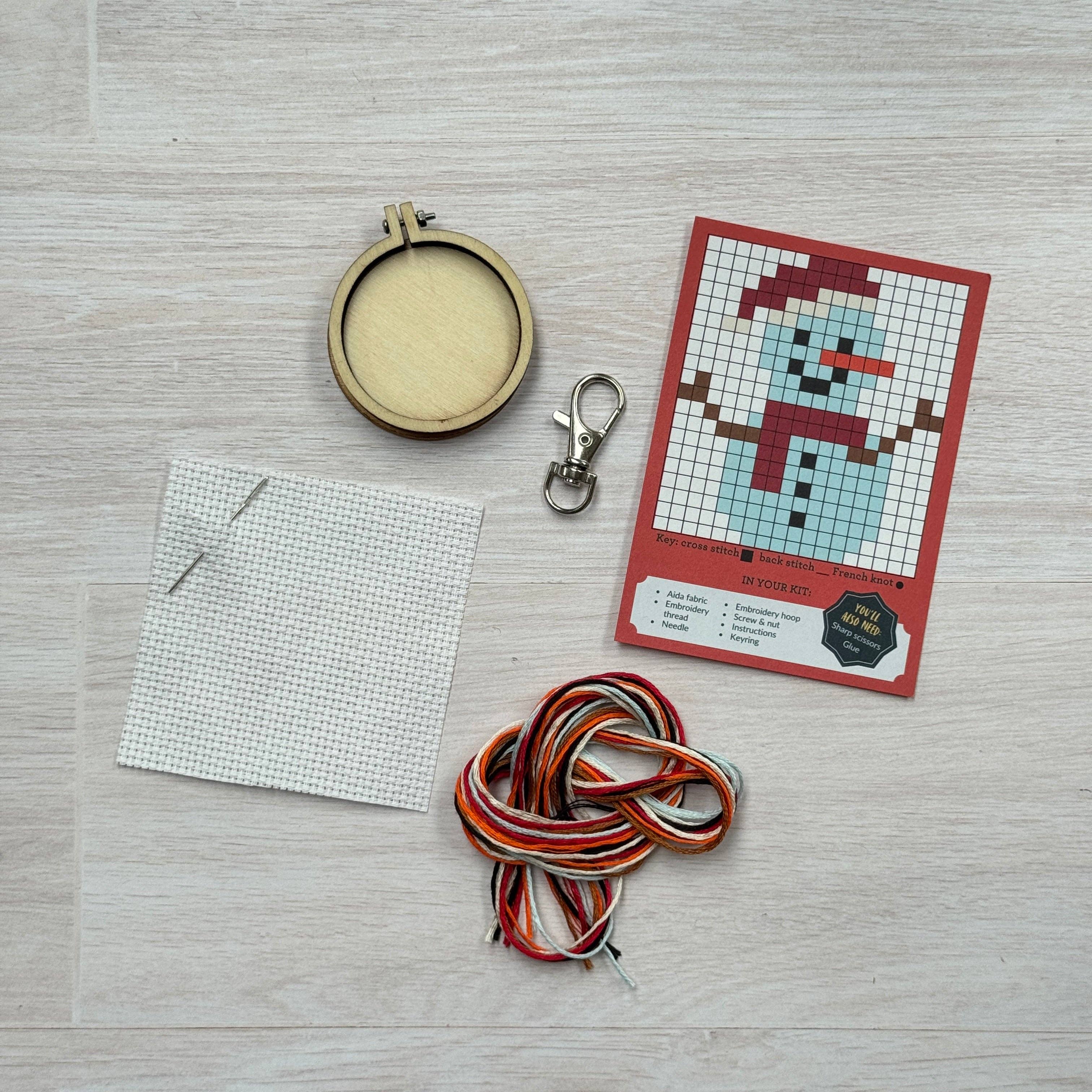 The Crafty Kit Company - Snowman Mini Matchbox Christmas Cross Stitch Kit