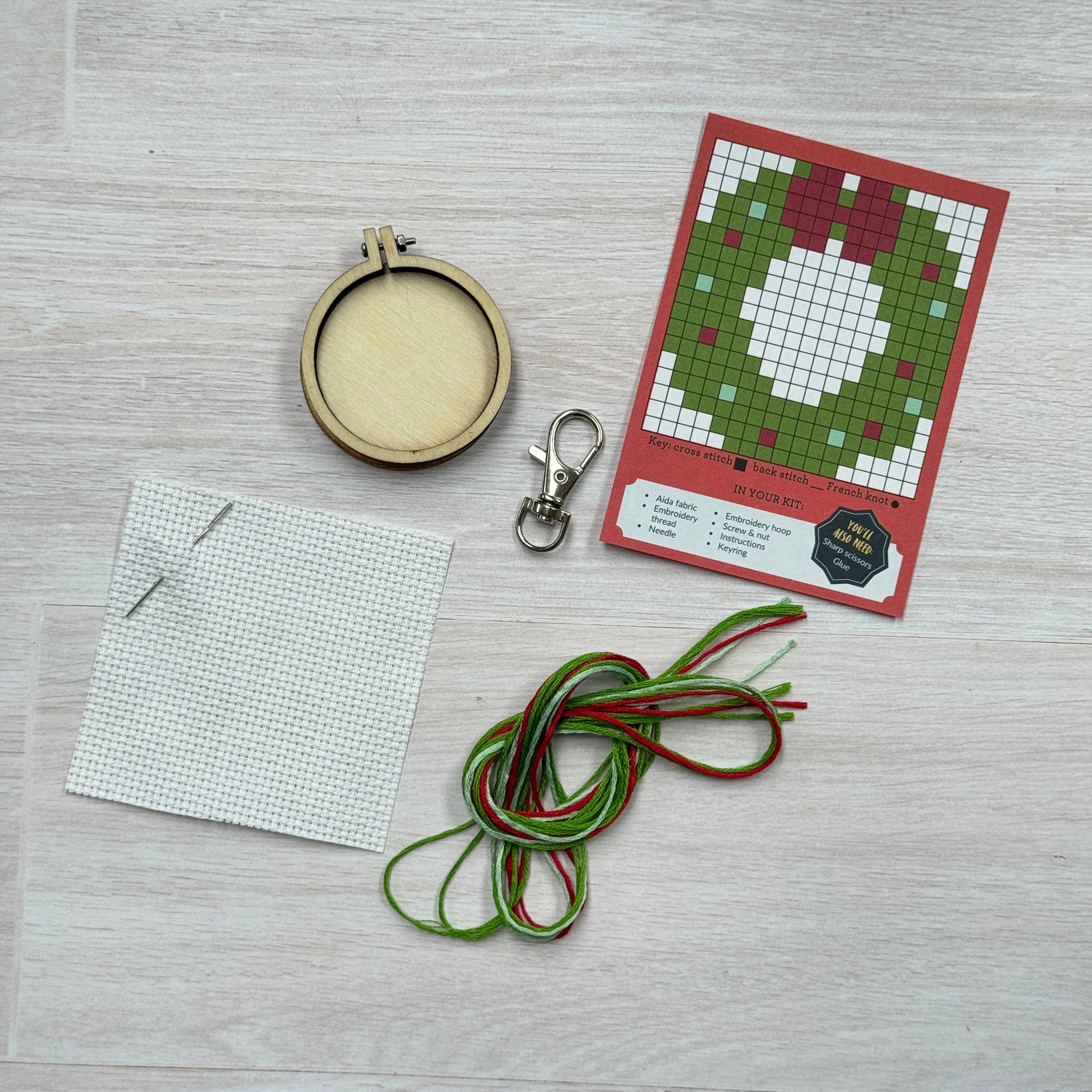 The Crafty Kit Company - Wreath Mini Matchbox Christmas Cross Stitch Kit